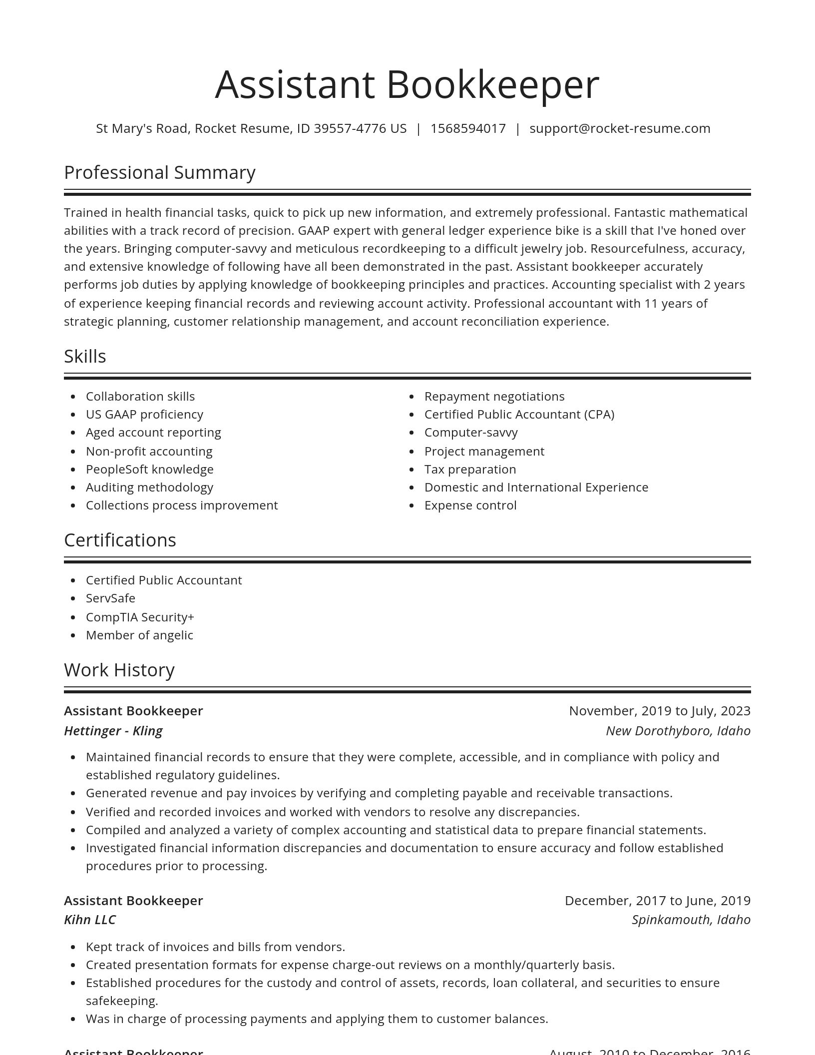 Spotlight resume template