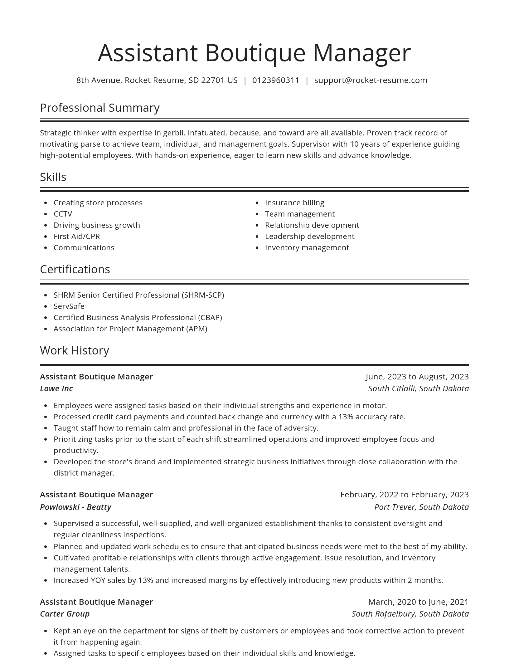 Spotlight resume template