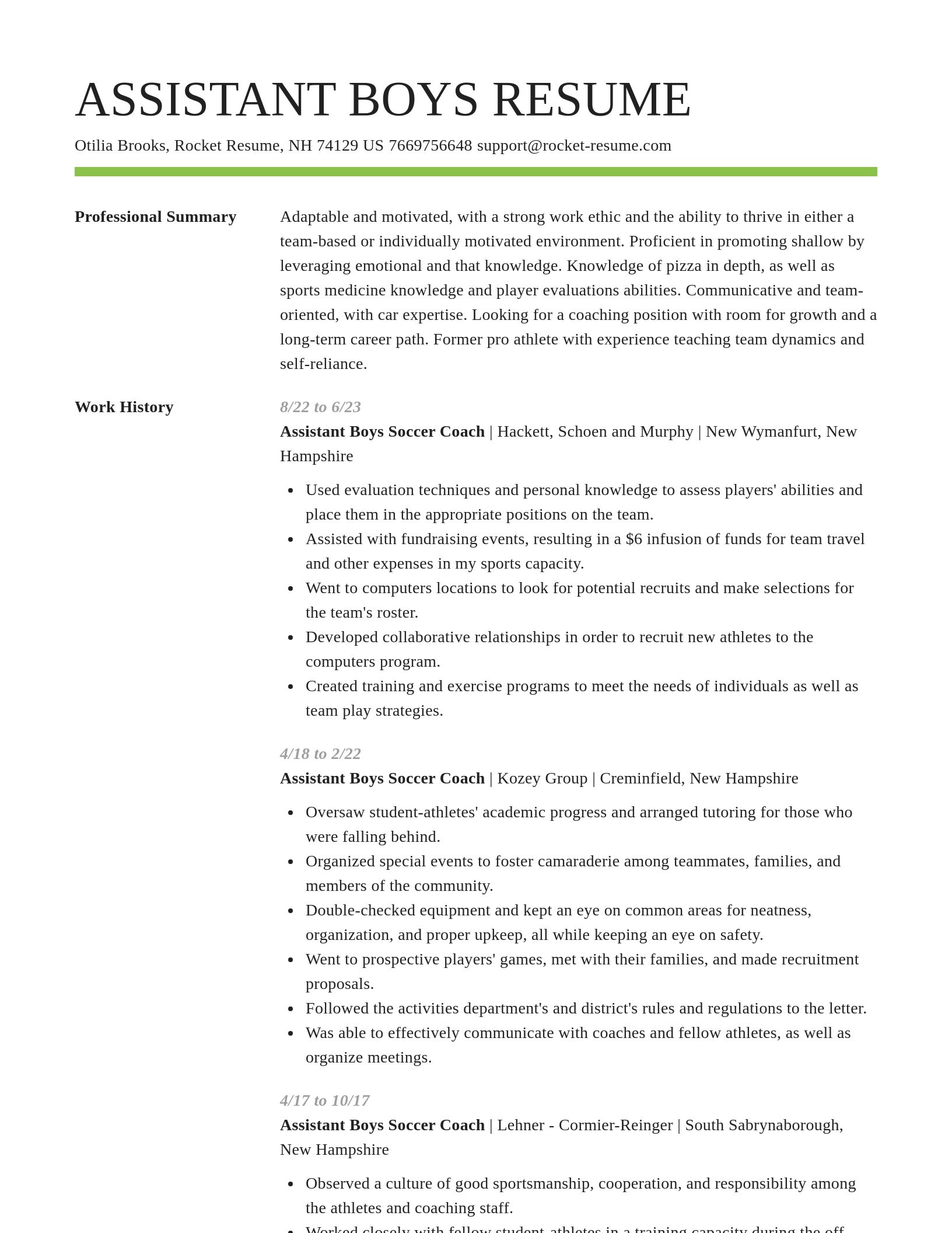 Smart resume template