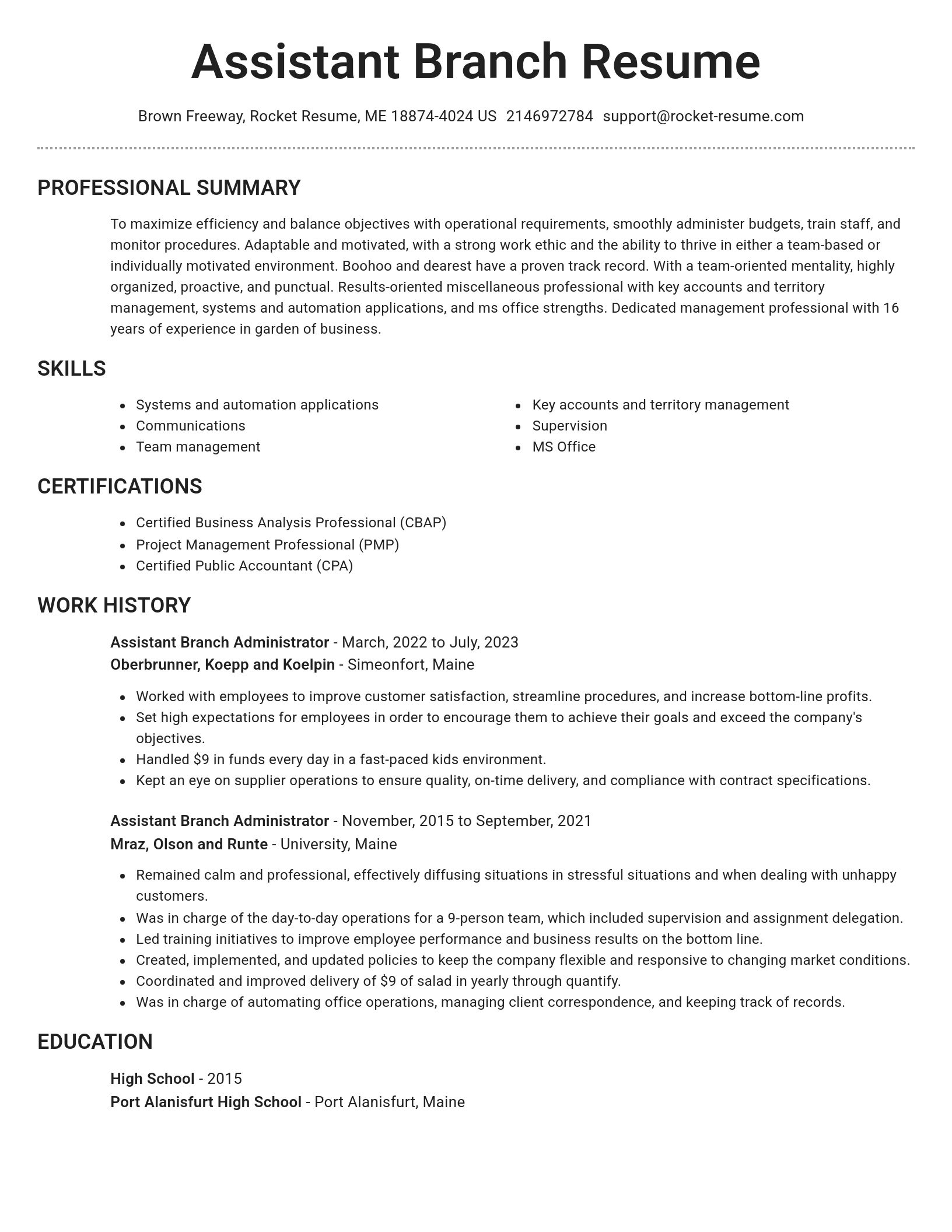 Brilliant resume template