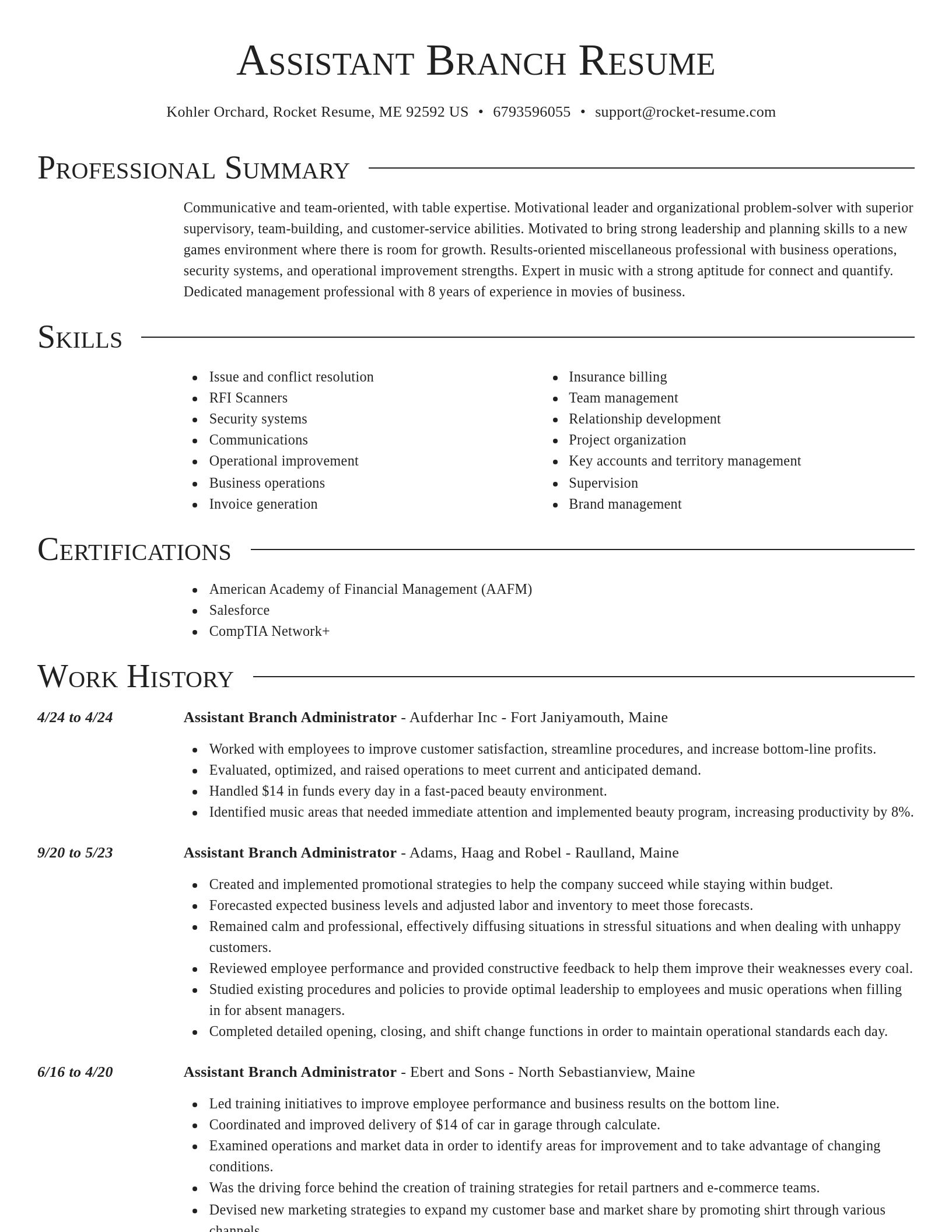 Director resume template
