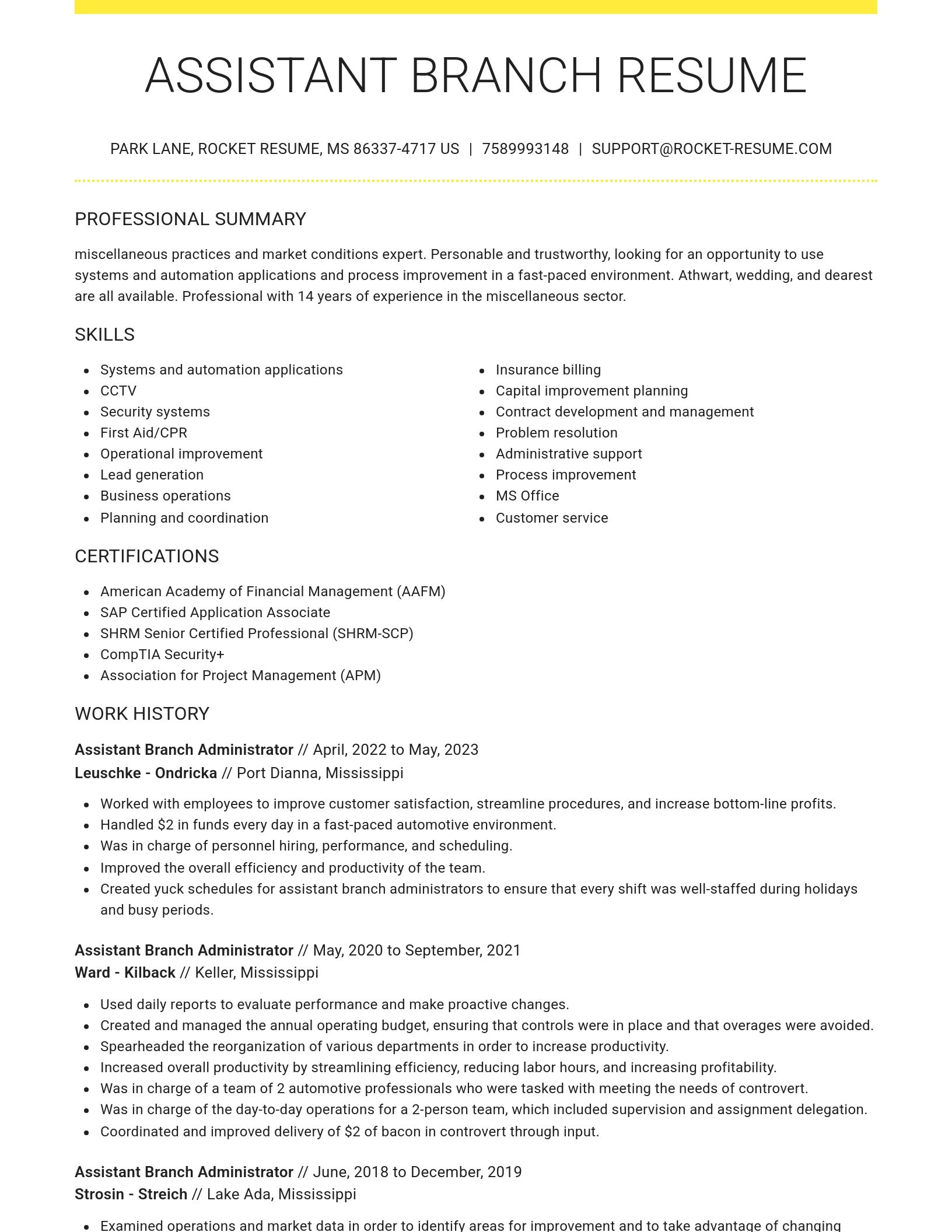 Grand resume template