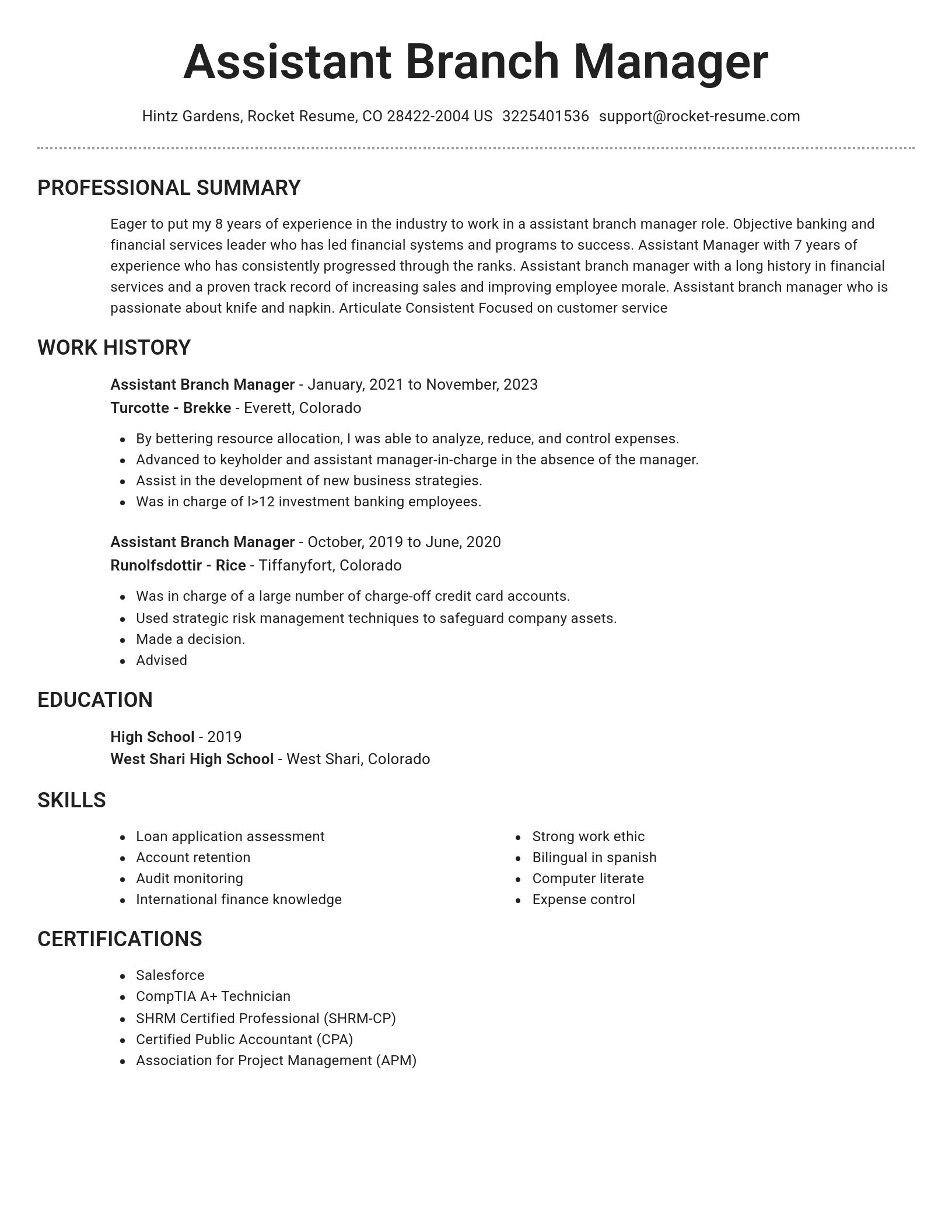 Brilliant resume template