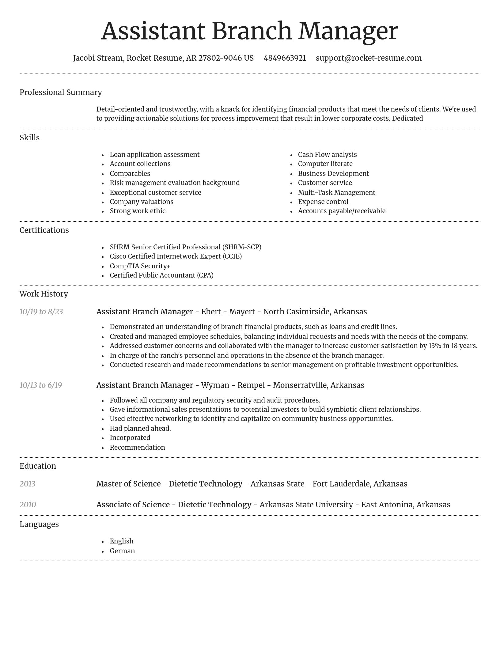 Dignified resume template
