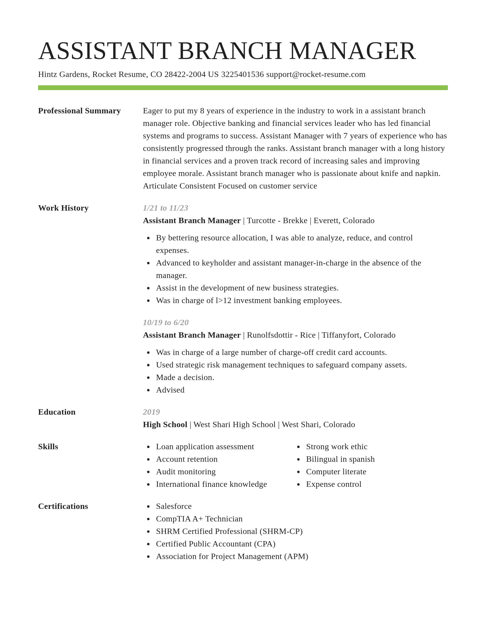 Smart resume template