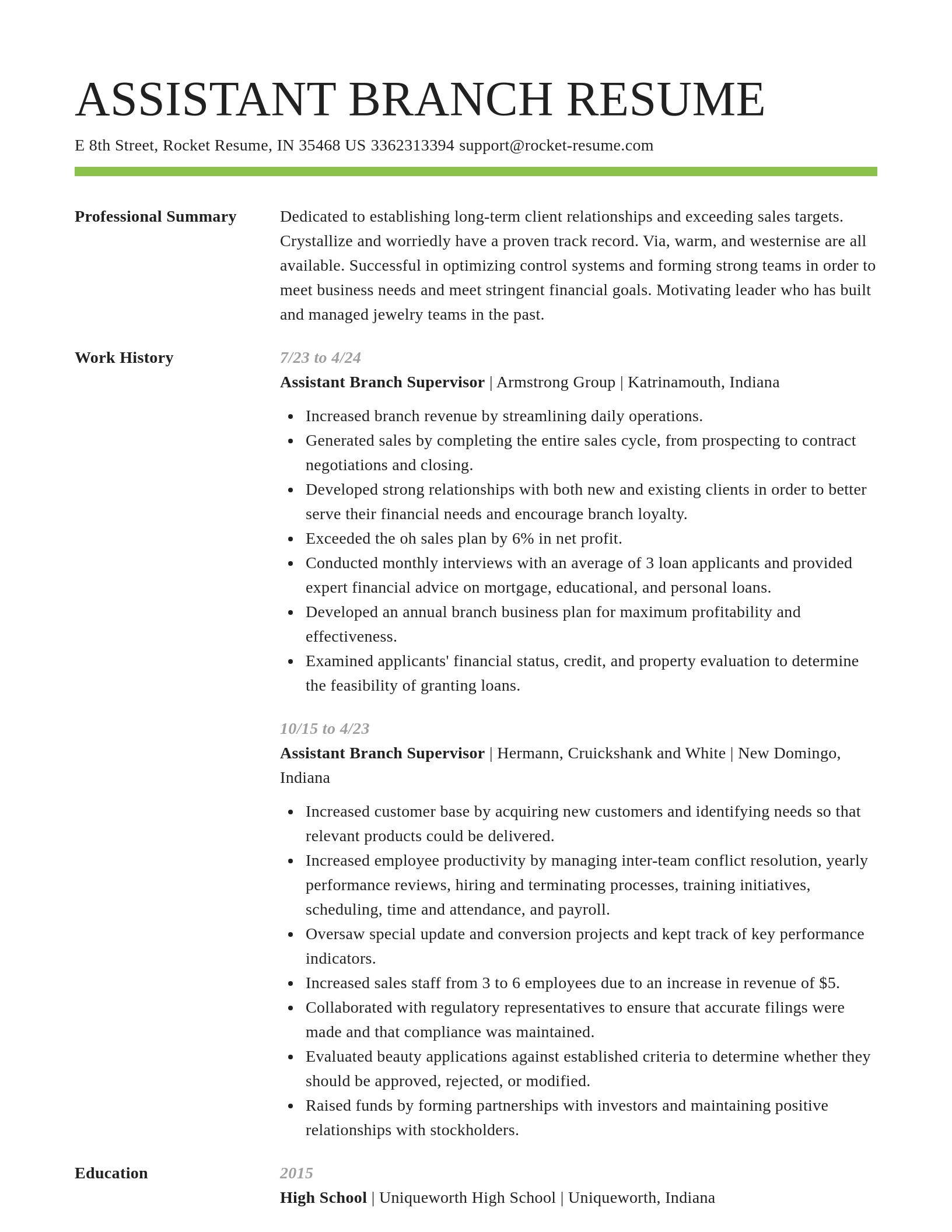 Smart resume template