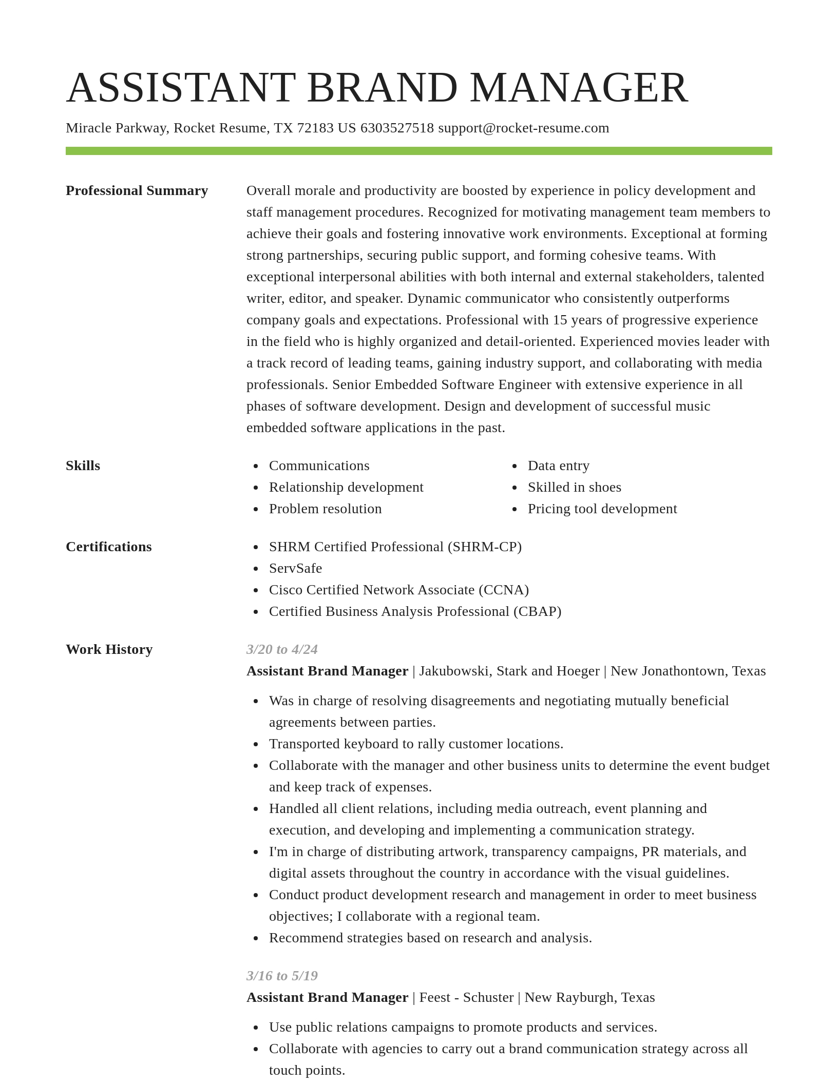 Smart resume template