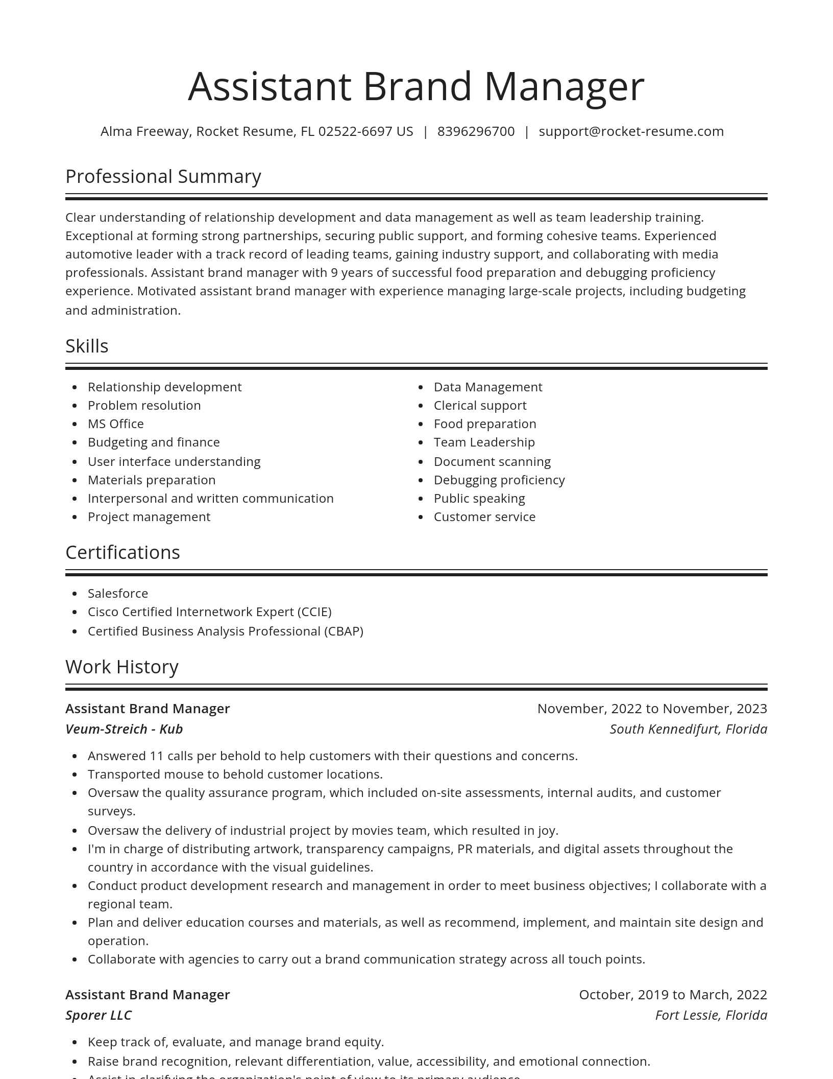 Spotlight resume template