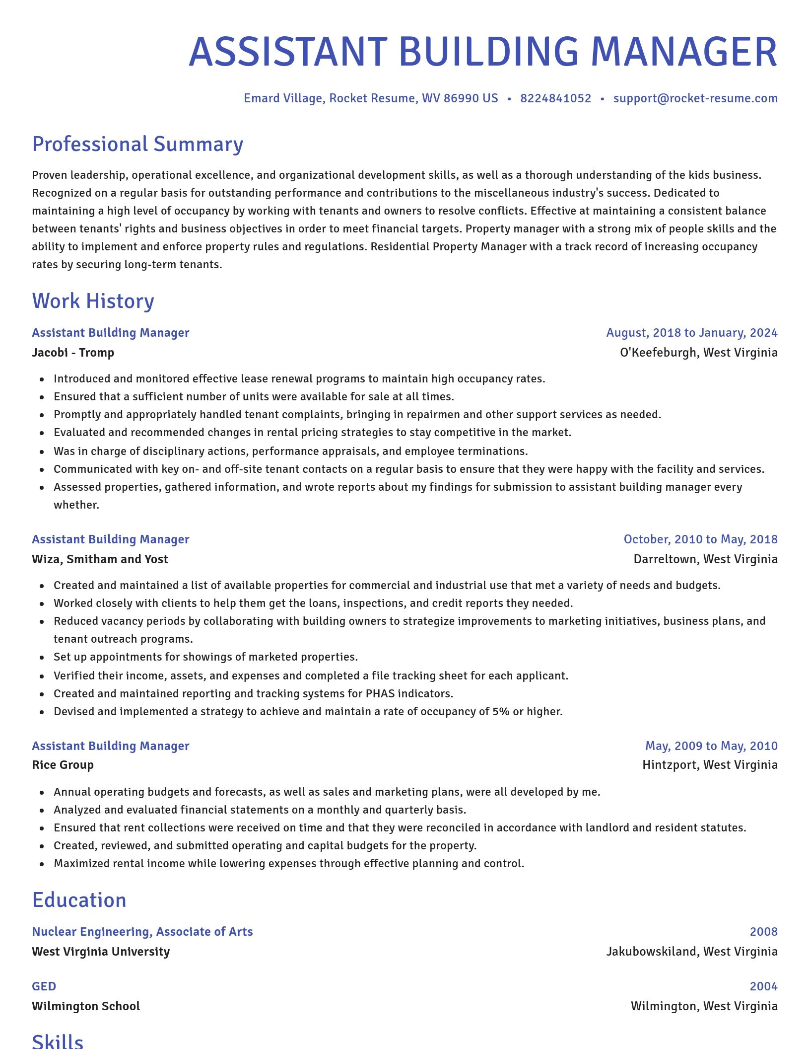 Novel resume template