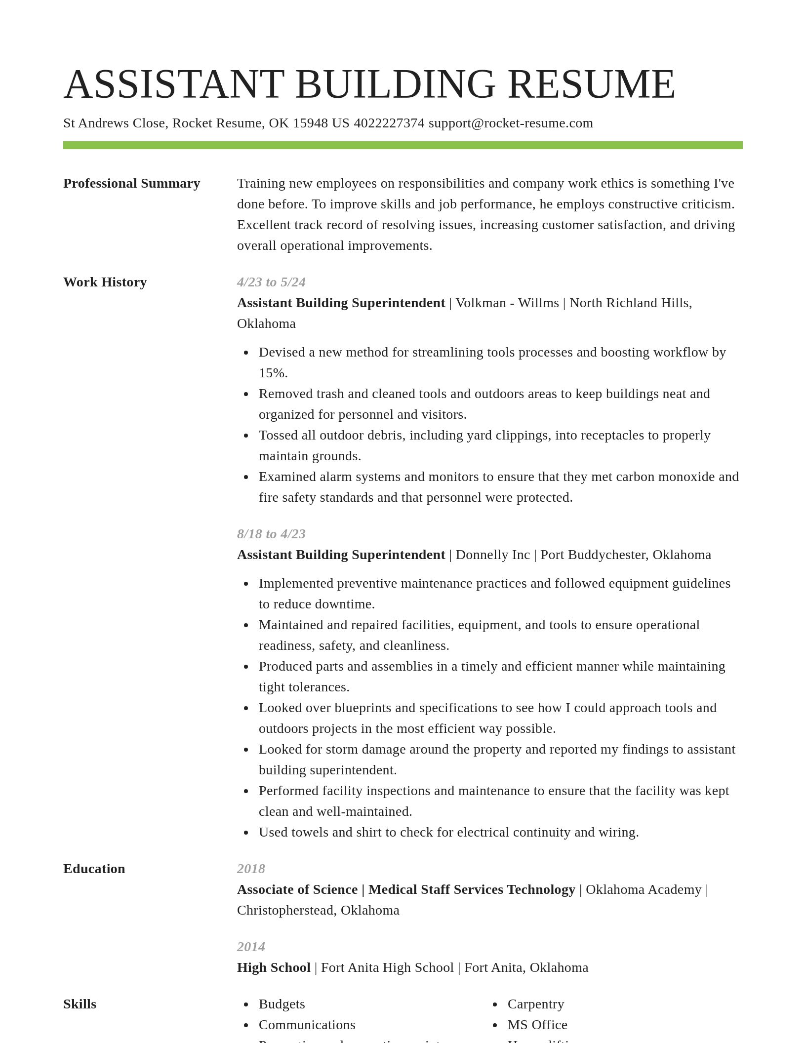 Smart resume template
