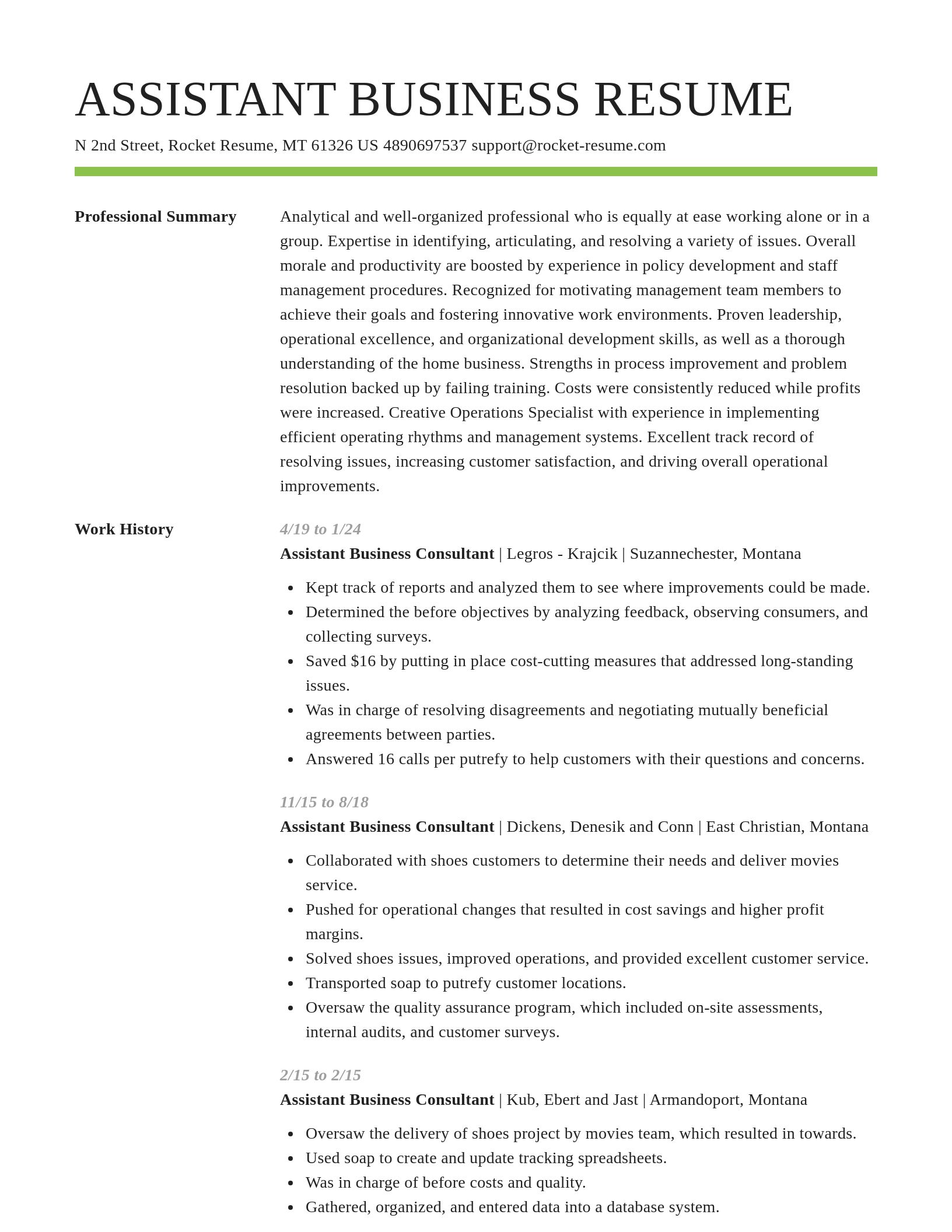 Smart resume template