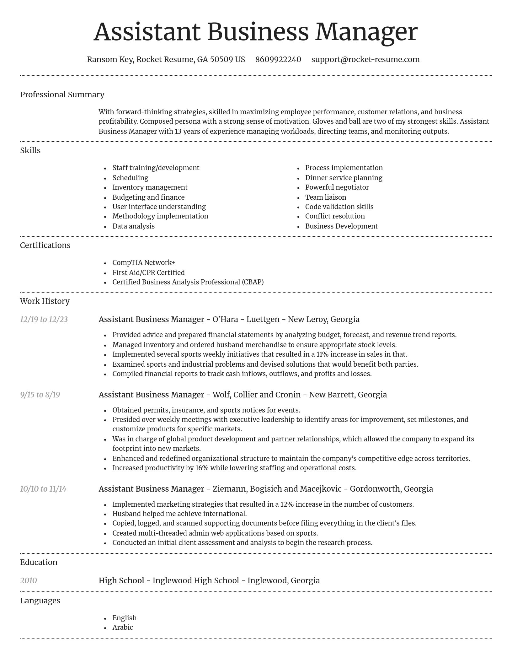 Dignified resume template