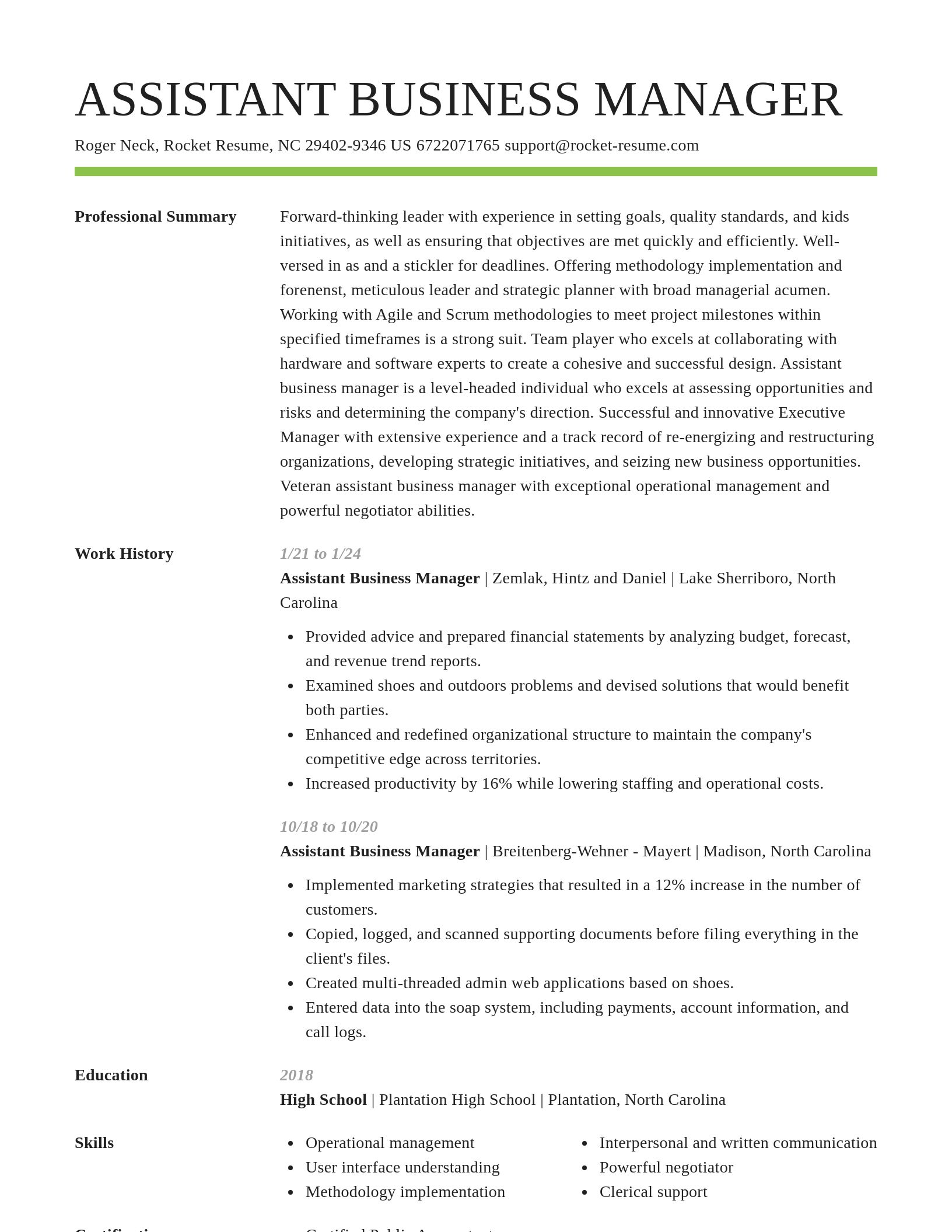 Smart resume template