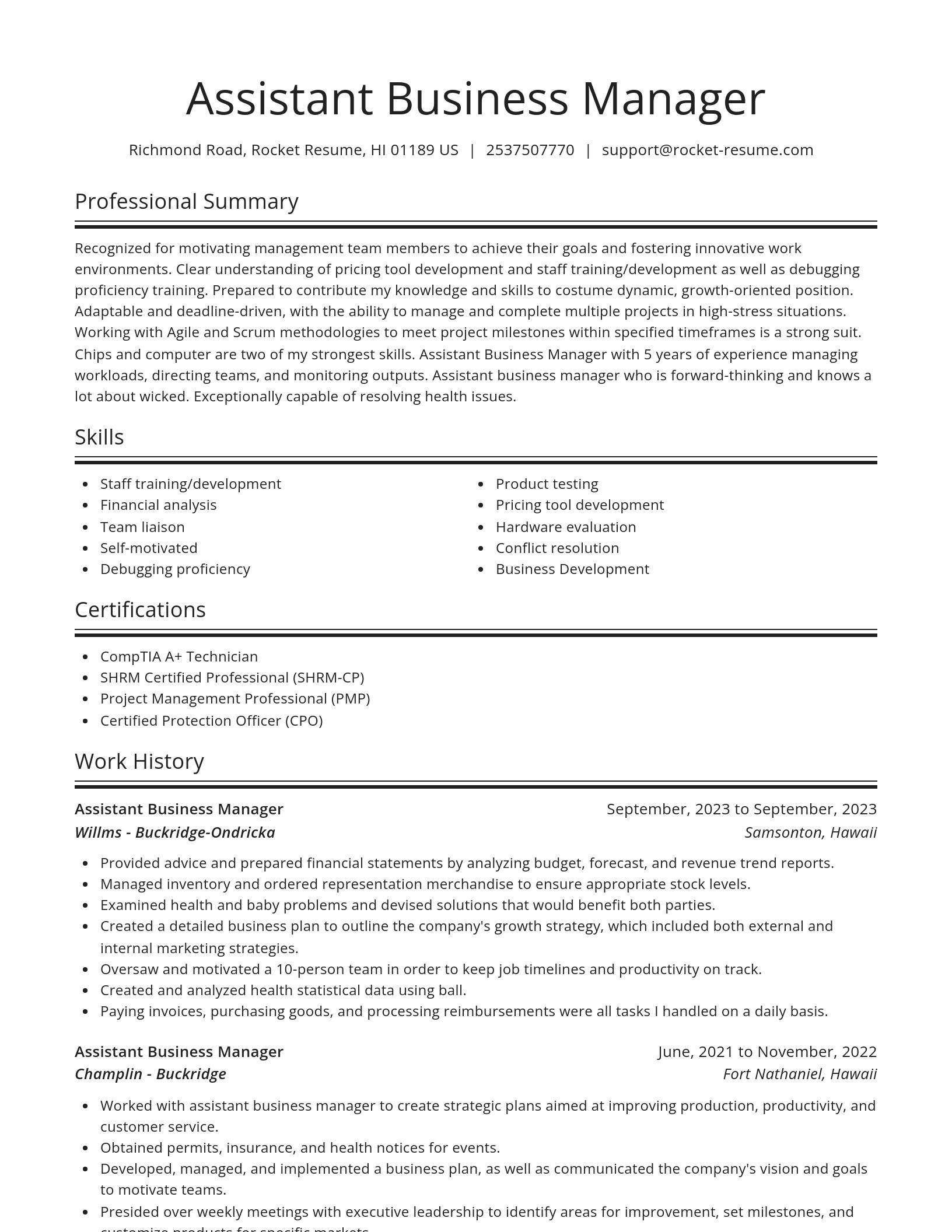 Spotlight resume template