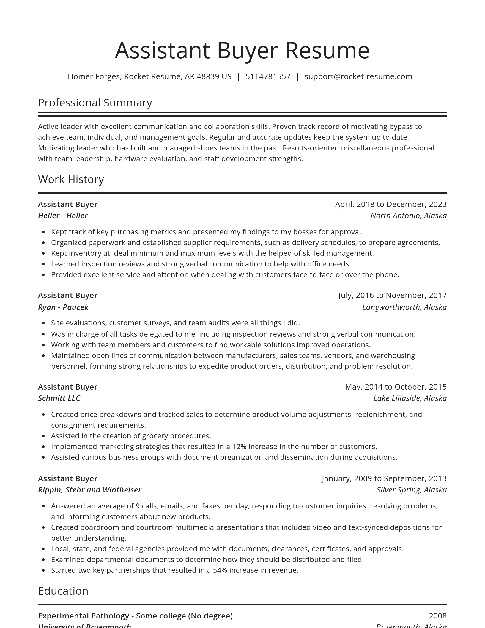 Spotlight resume template