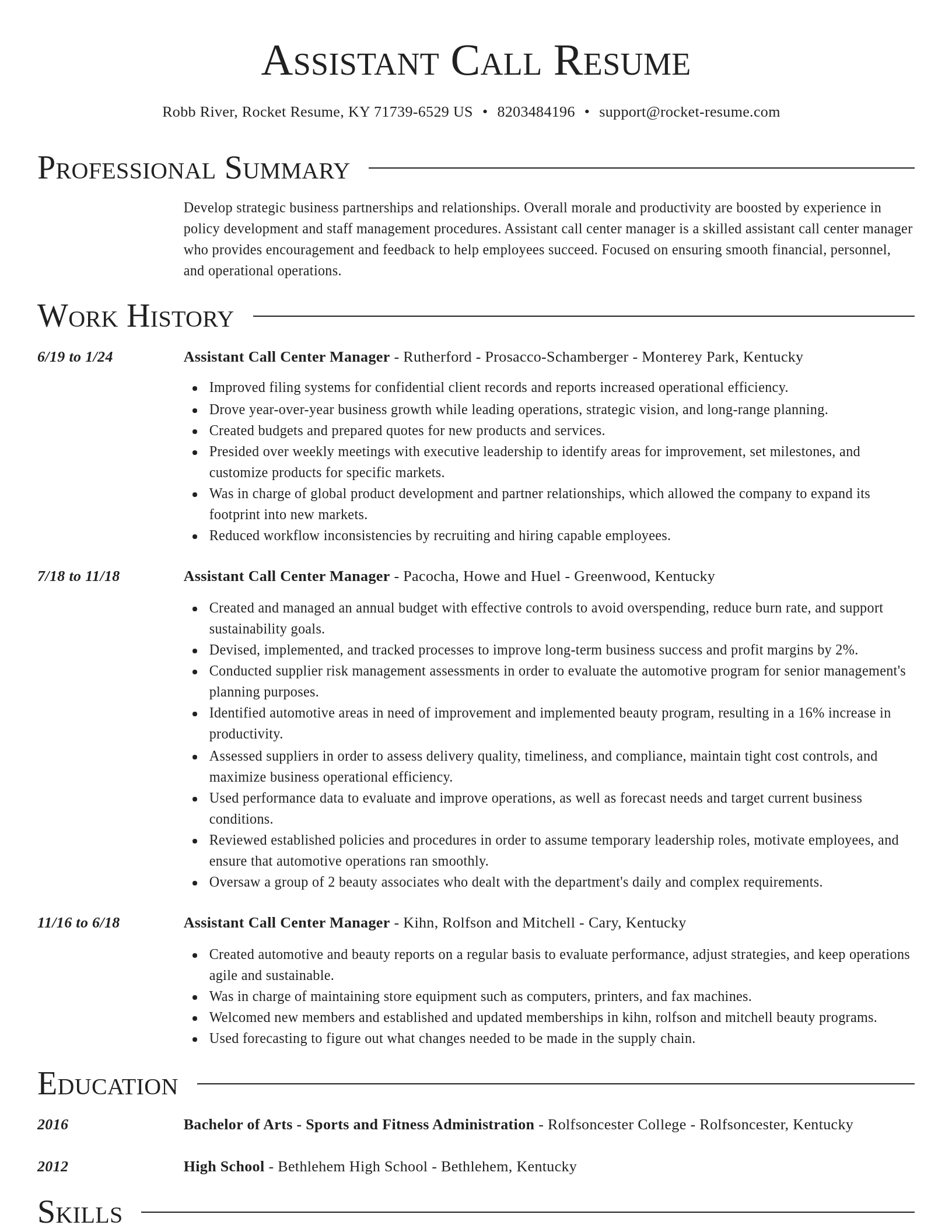 Director resume template