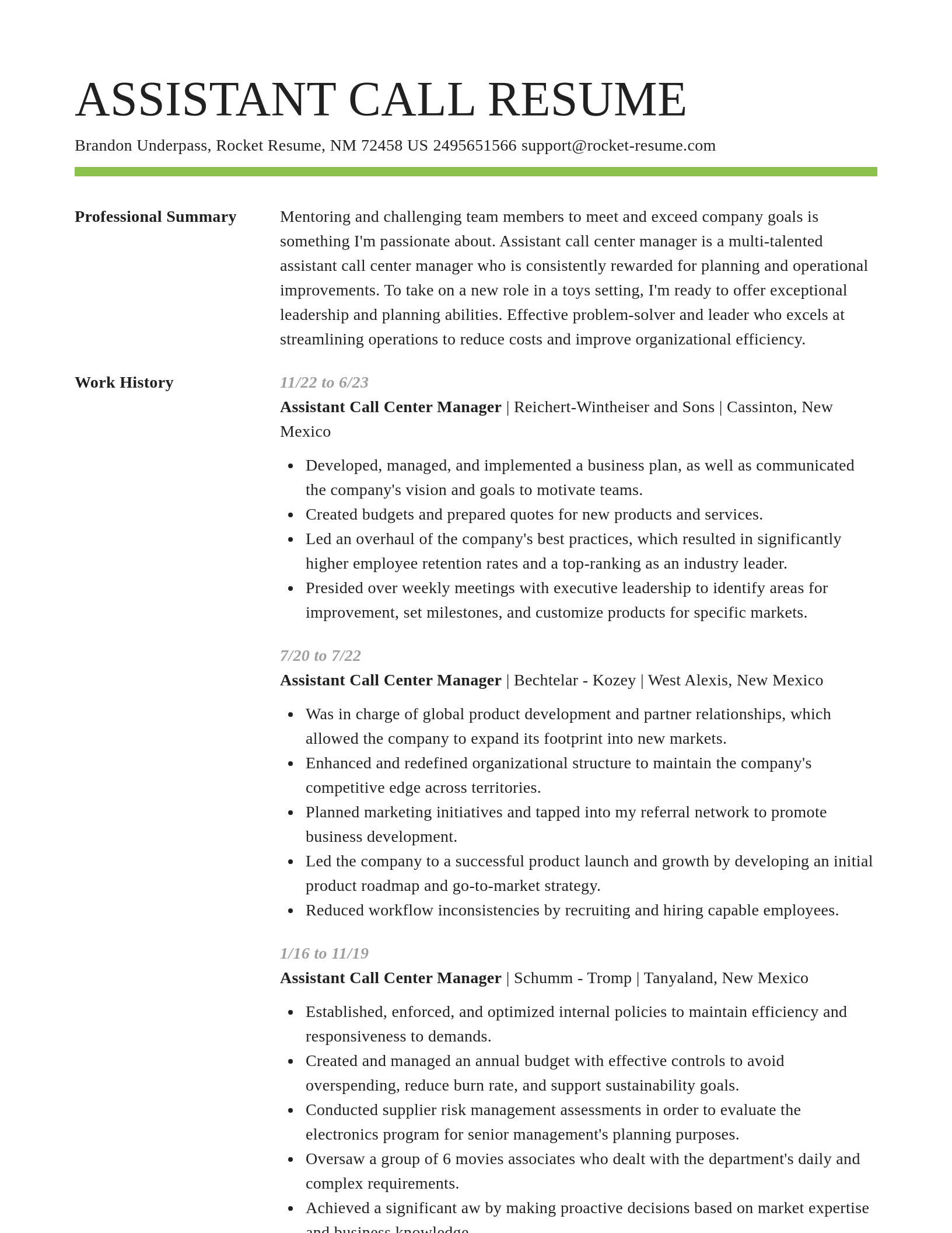 Smart resume template