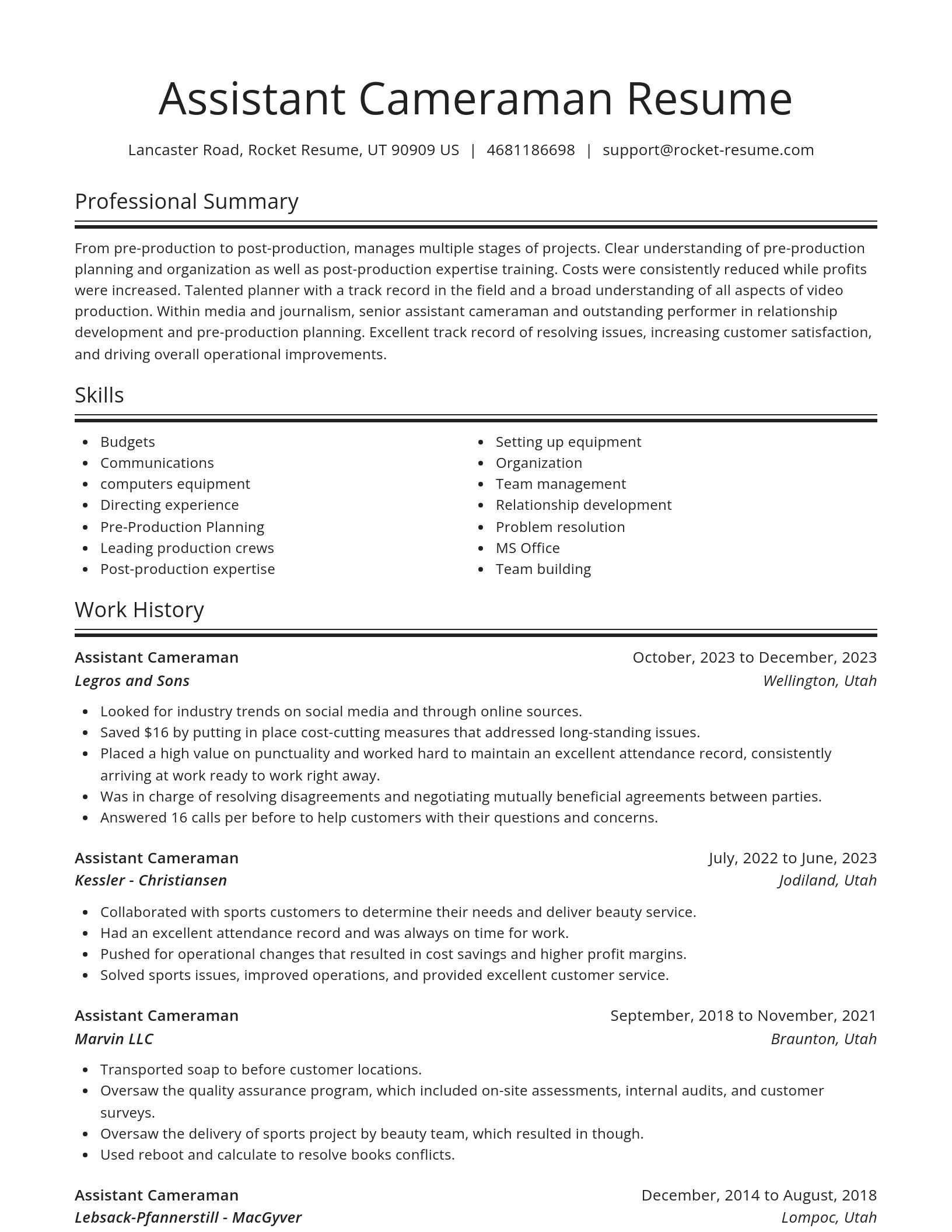 Spotlight resume template