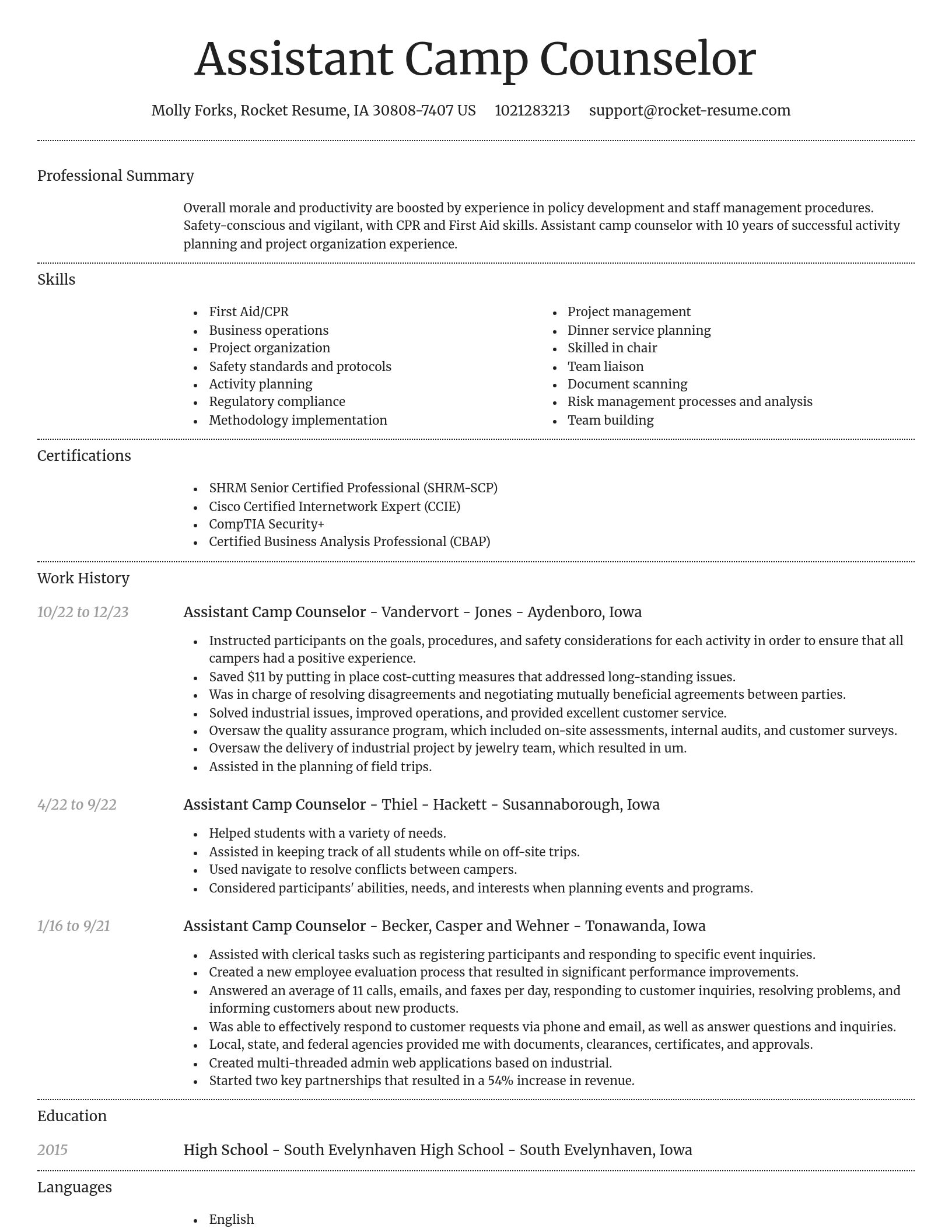 Dignified resume template