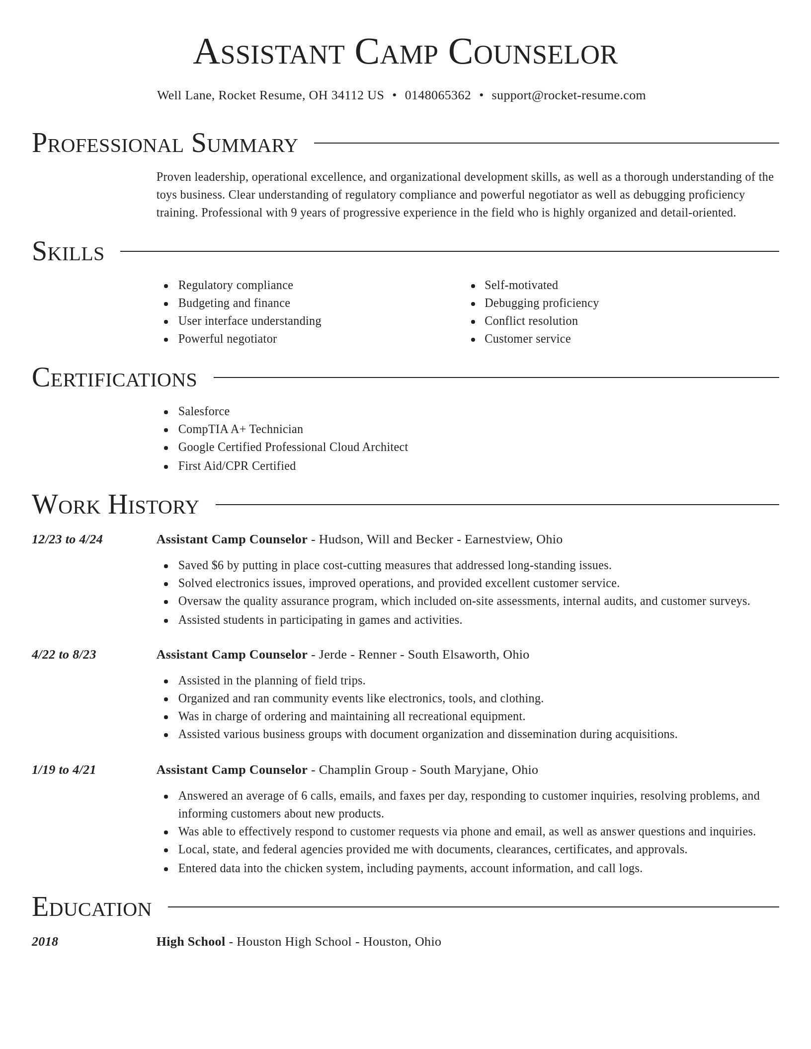 Director resume template
