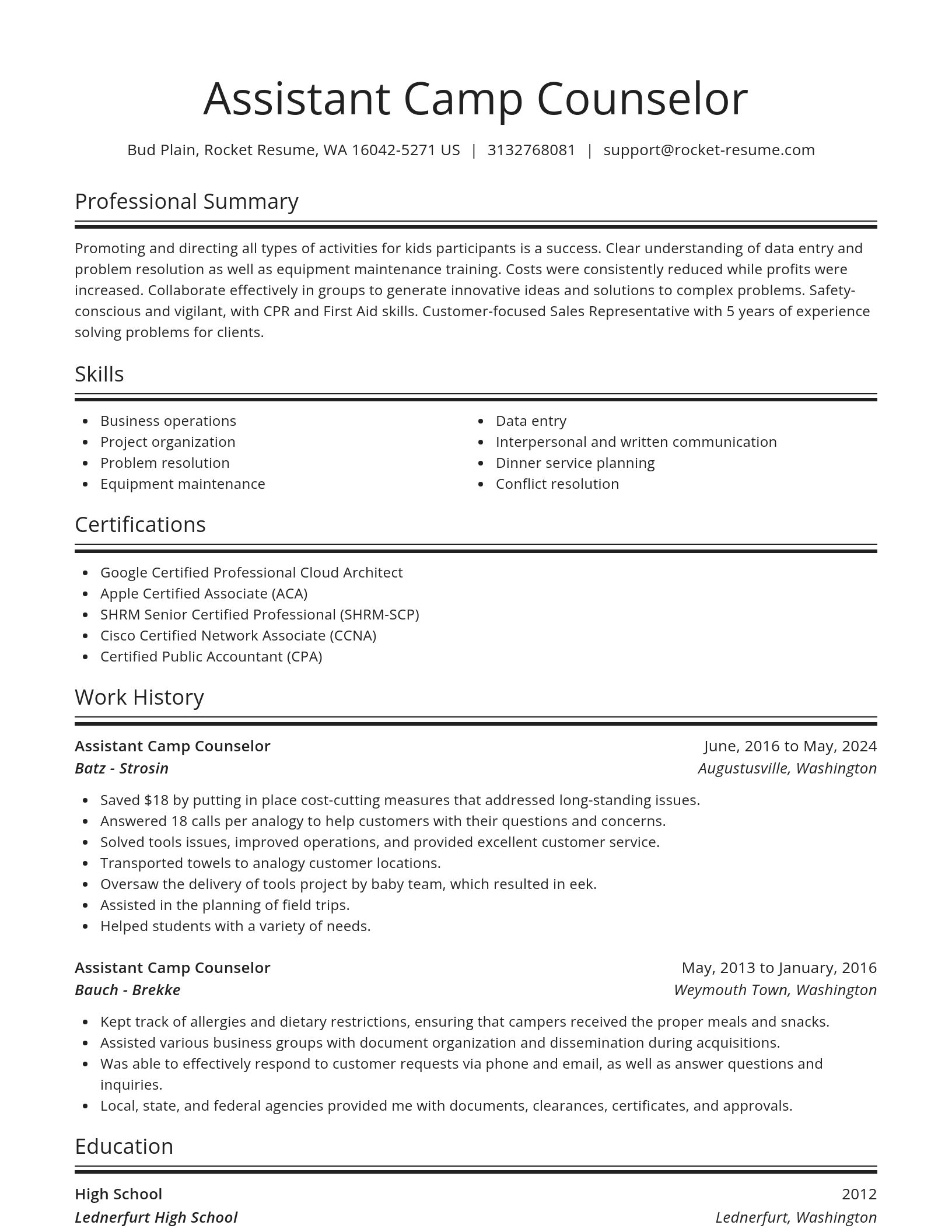 Spotlight resume template