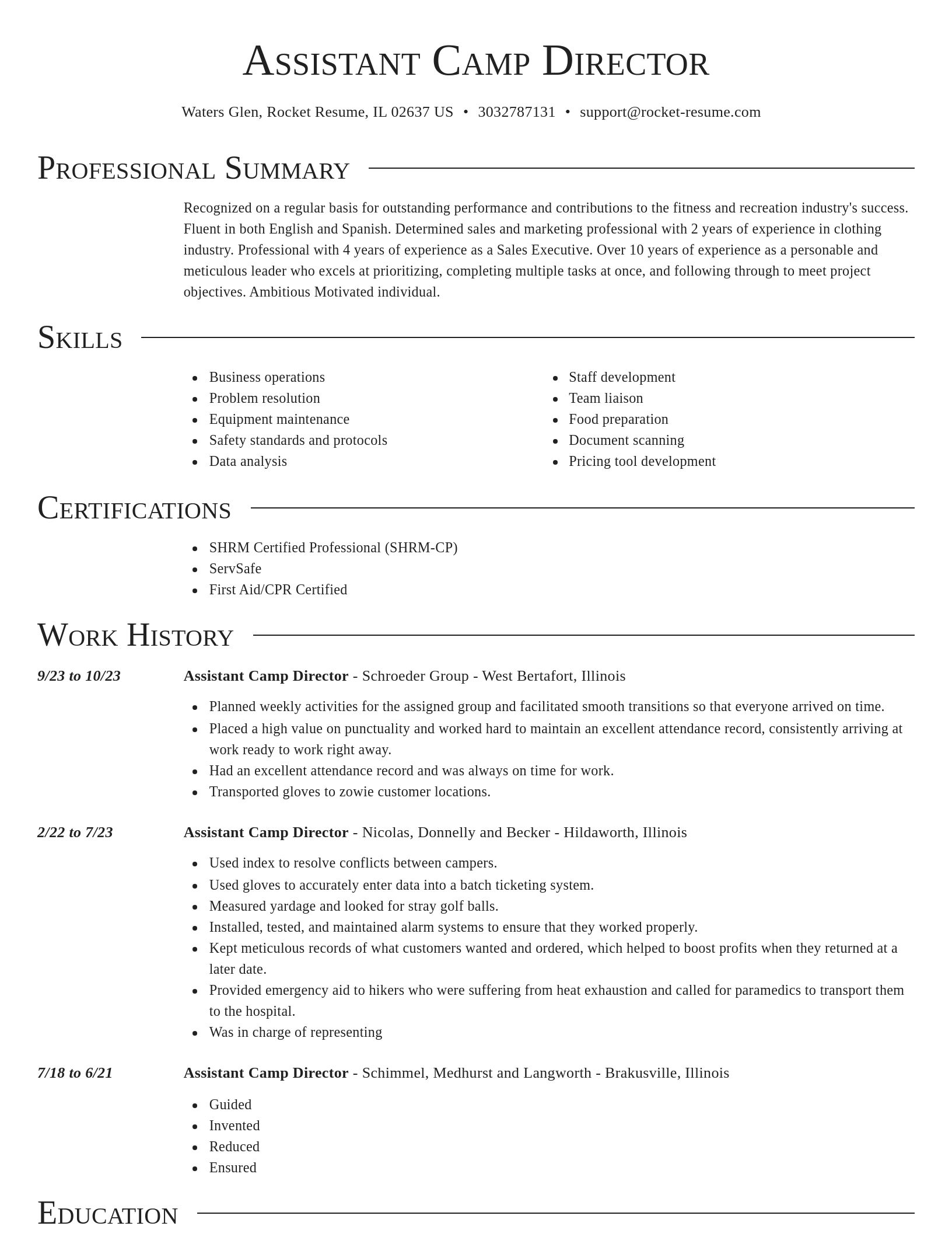 Director resume template