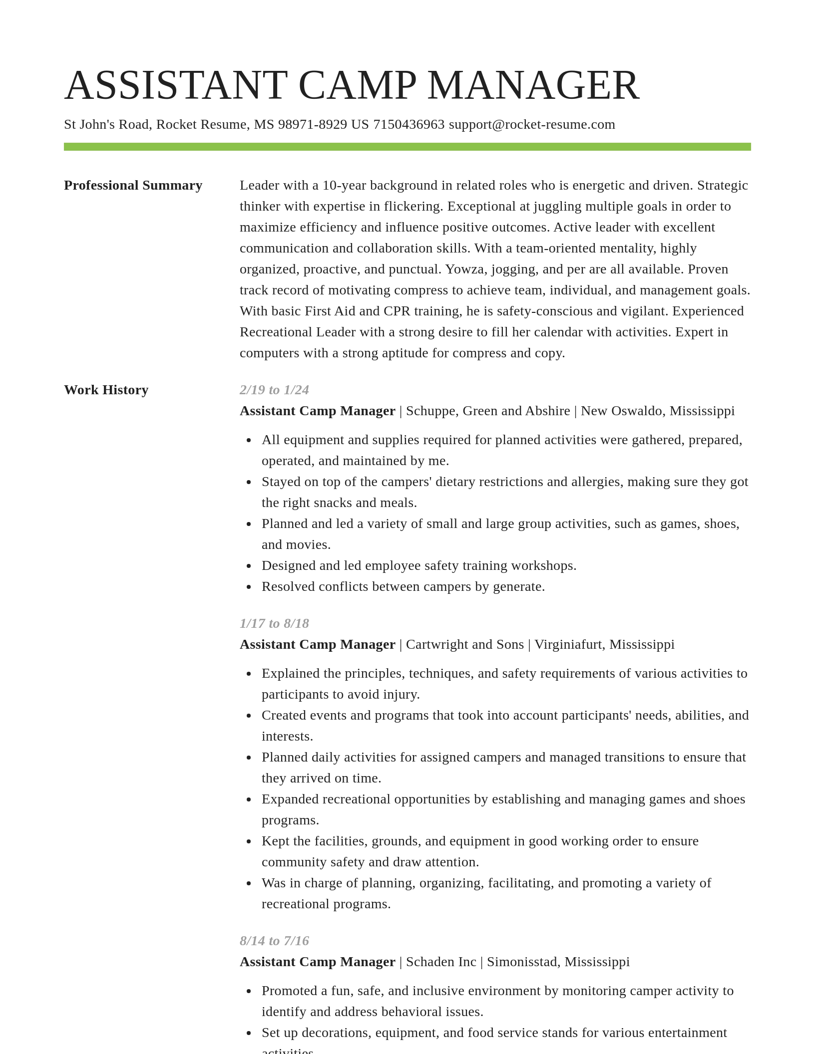 Smart resume template