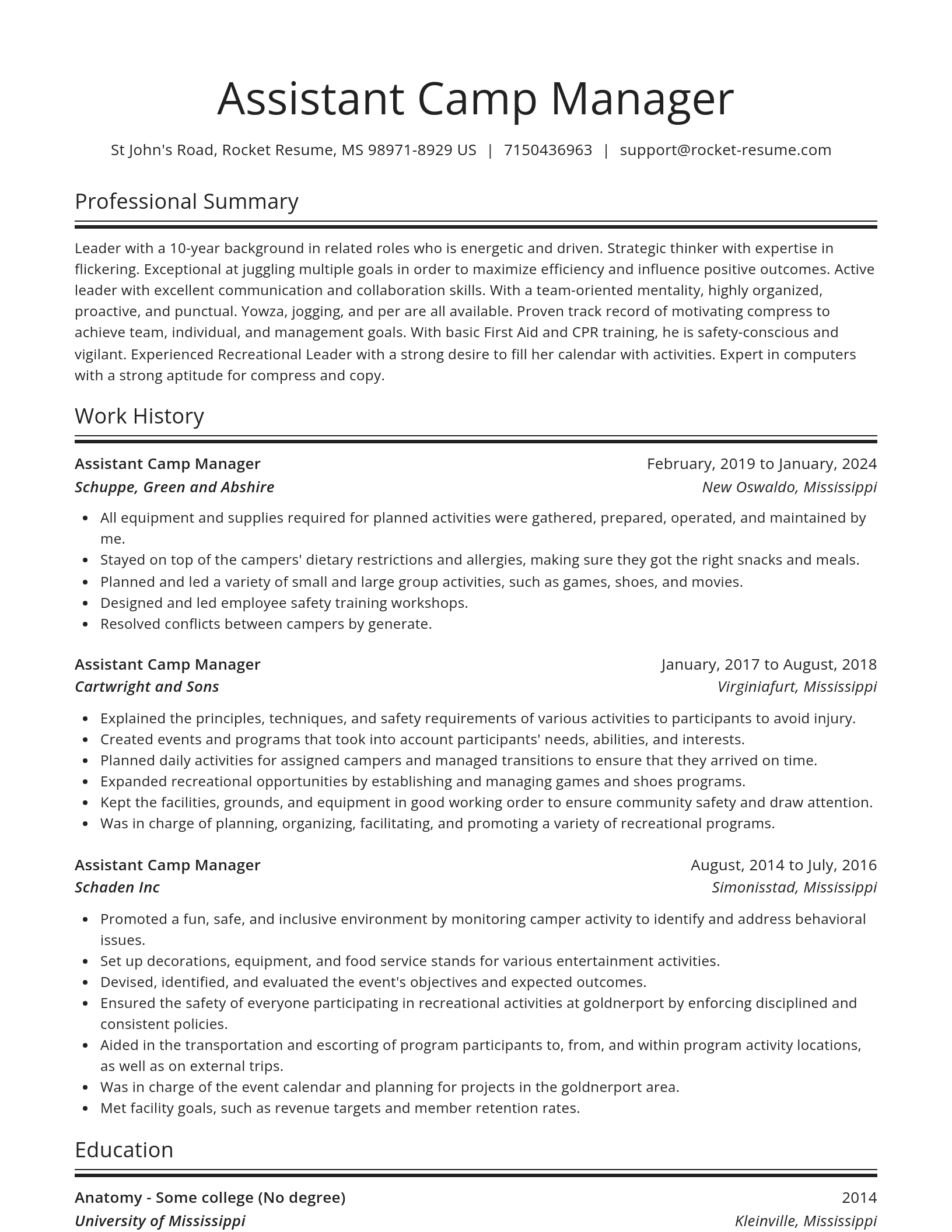 Spotlight resume template