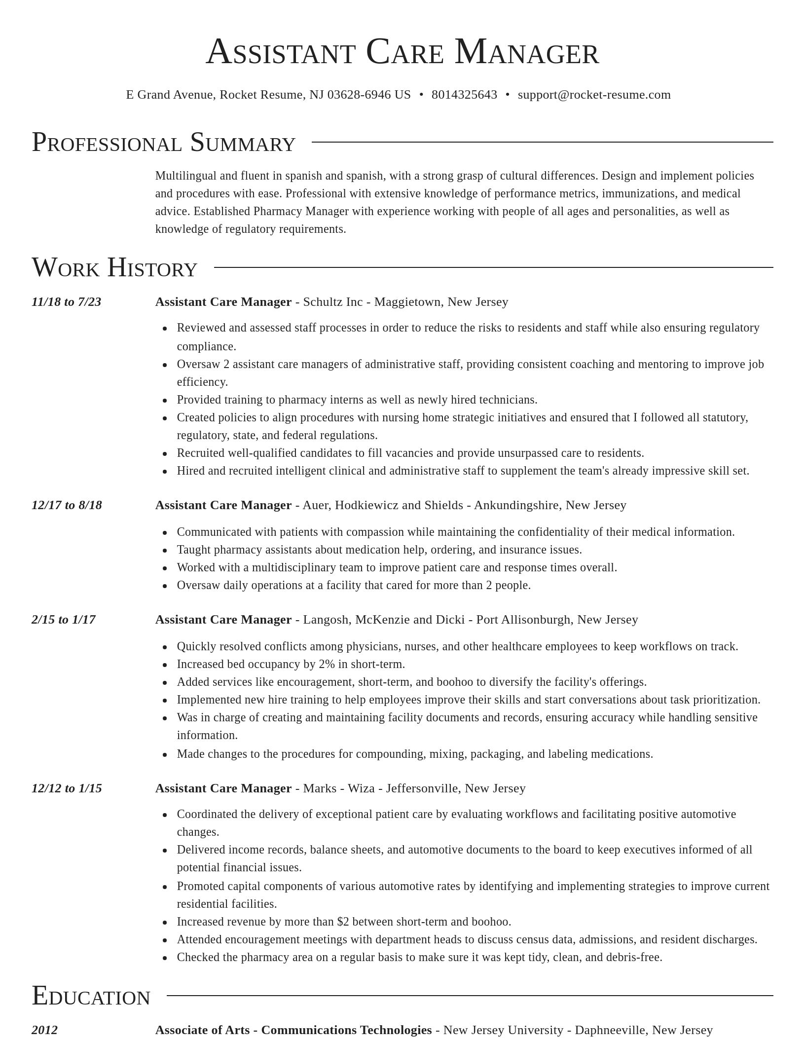 Director resume template