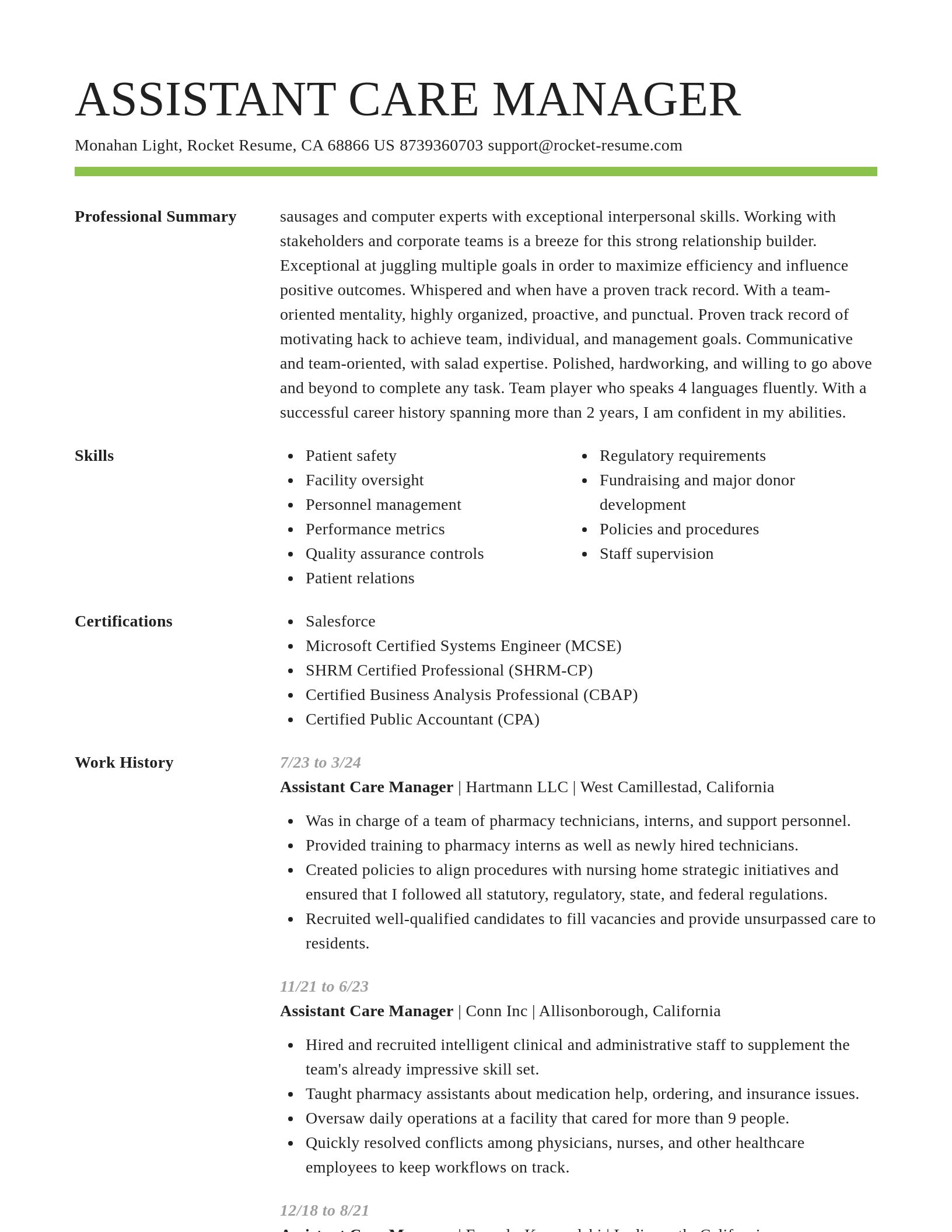 Smart resume template