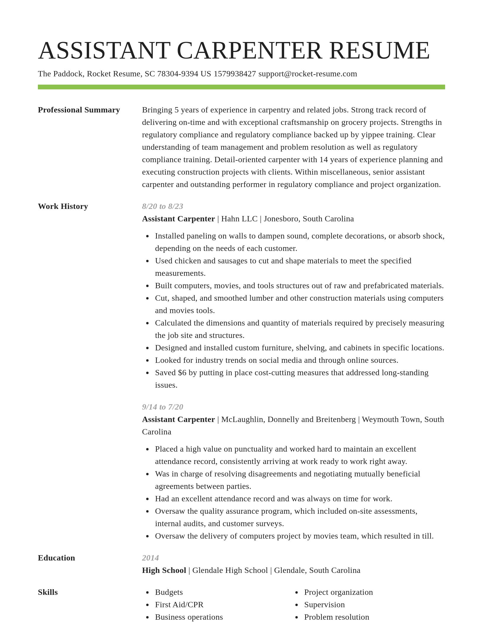 Smart resume template