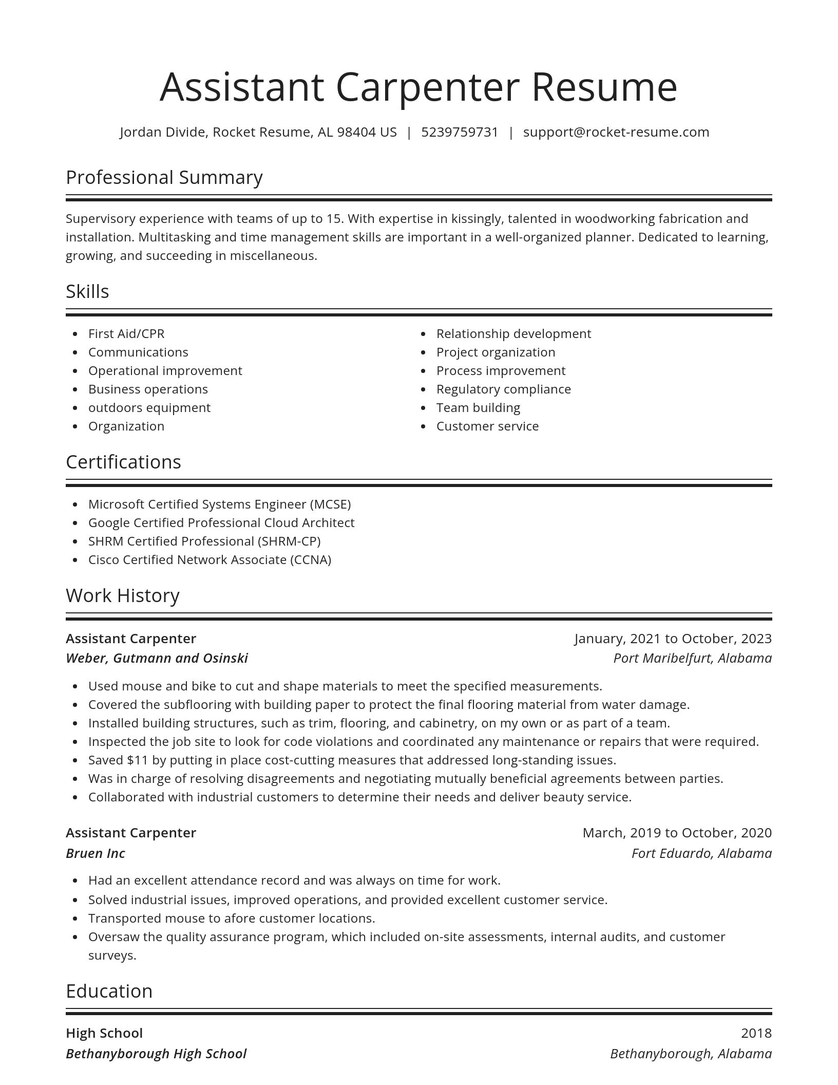 Spotlight resume template