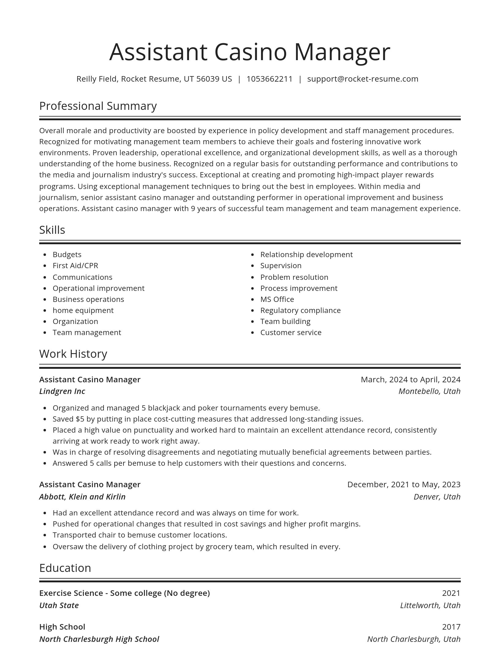 Spotlight resume template