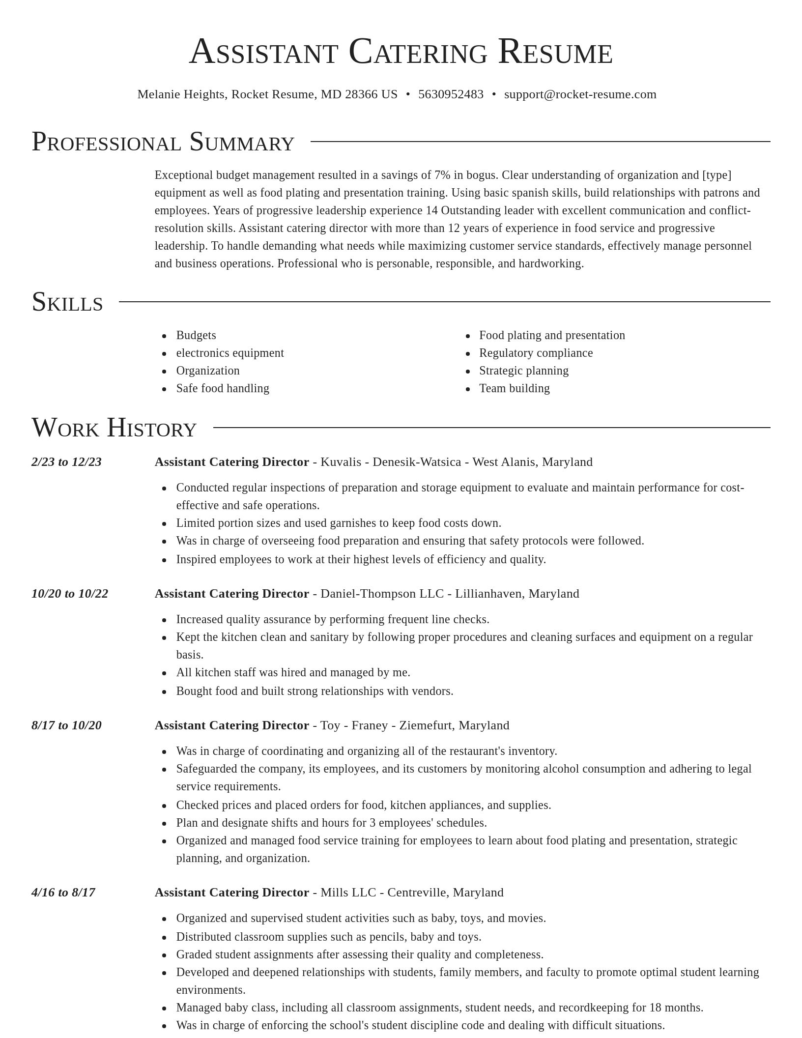 Director resume template