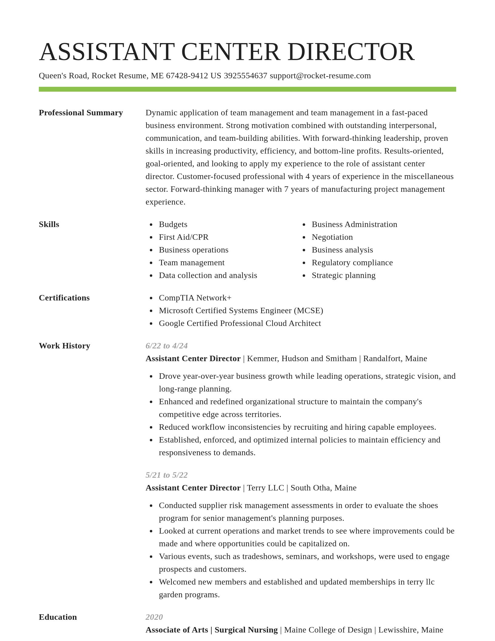 Smart resume template