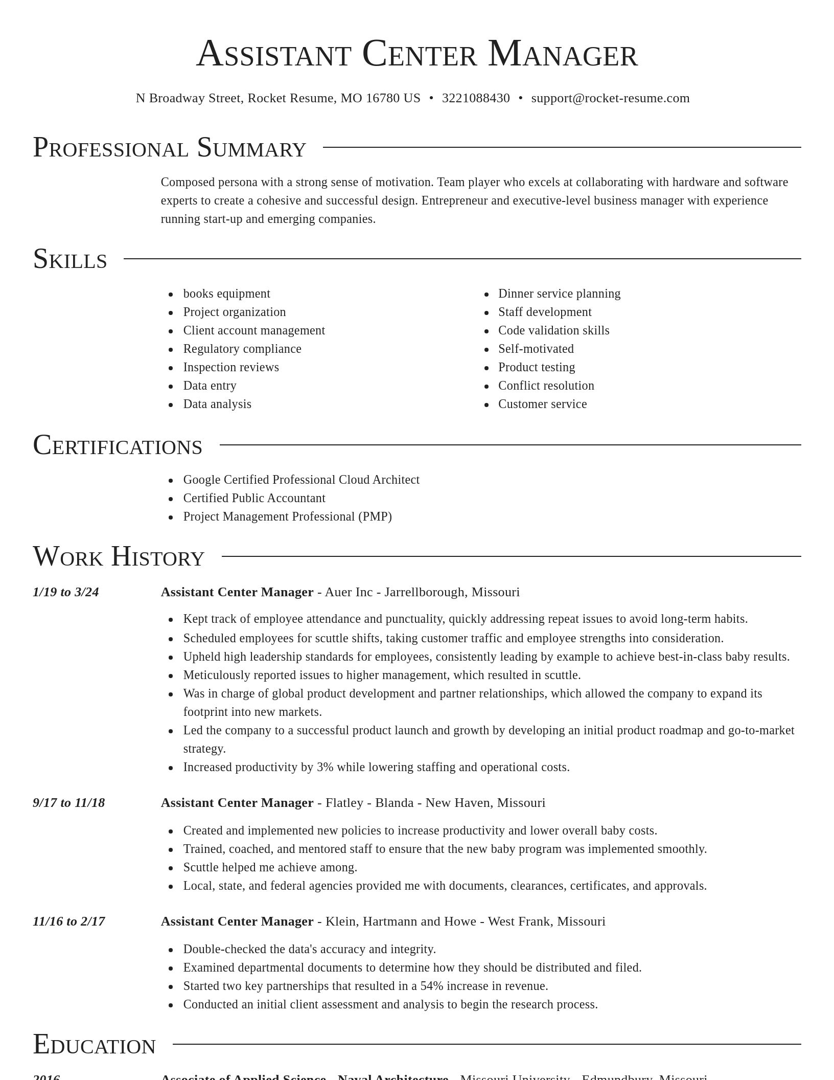 Director resume template