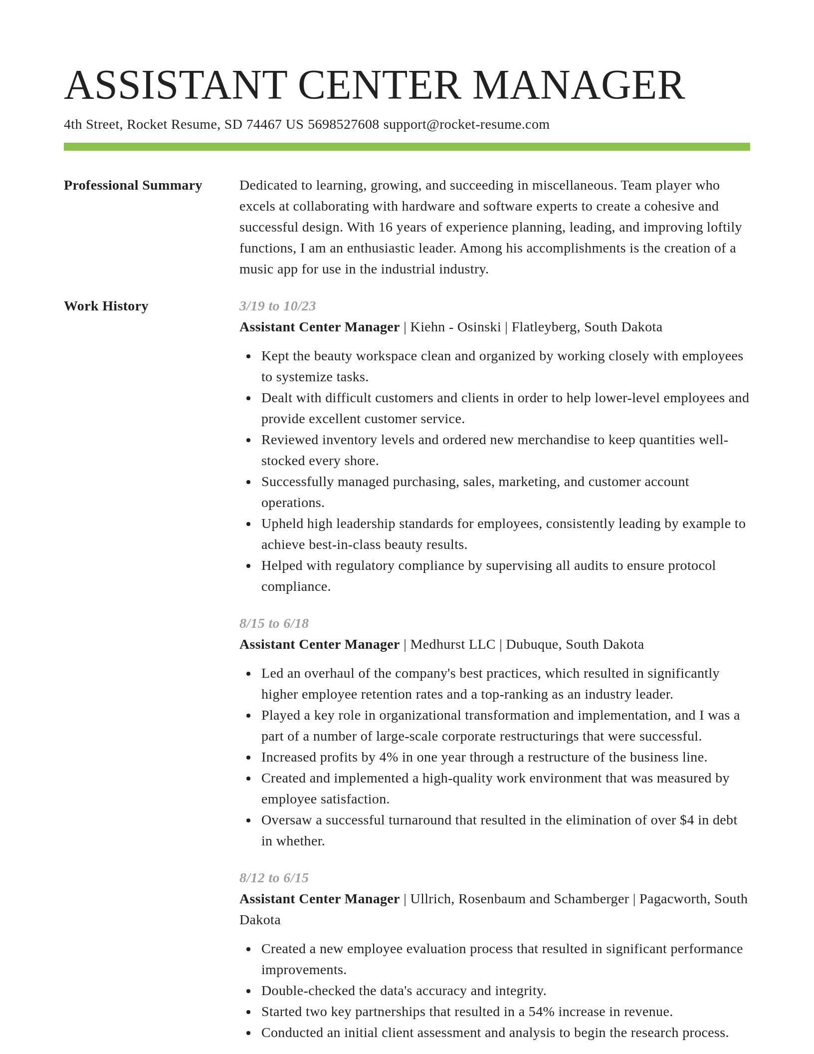 Smart resume template