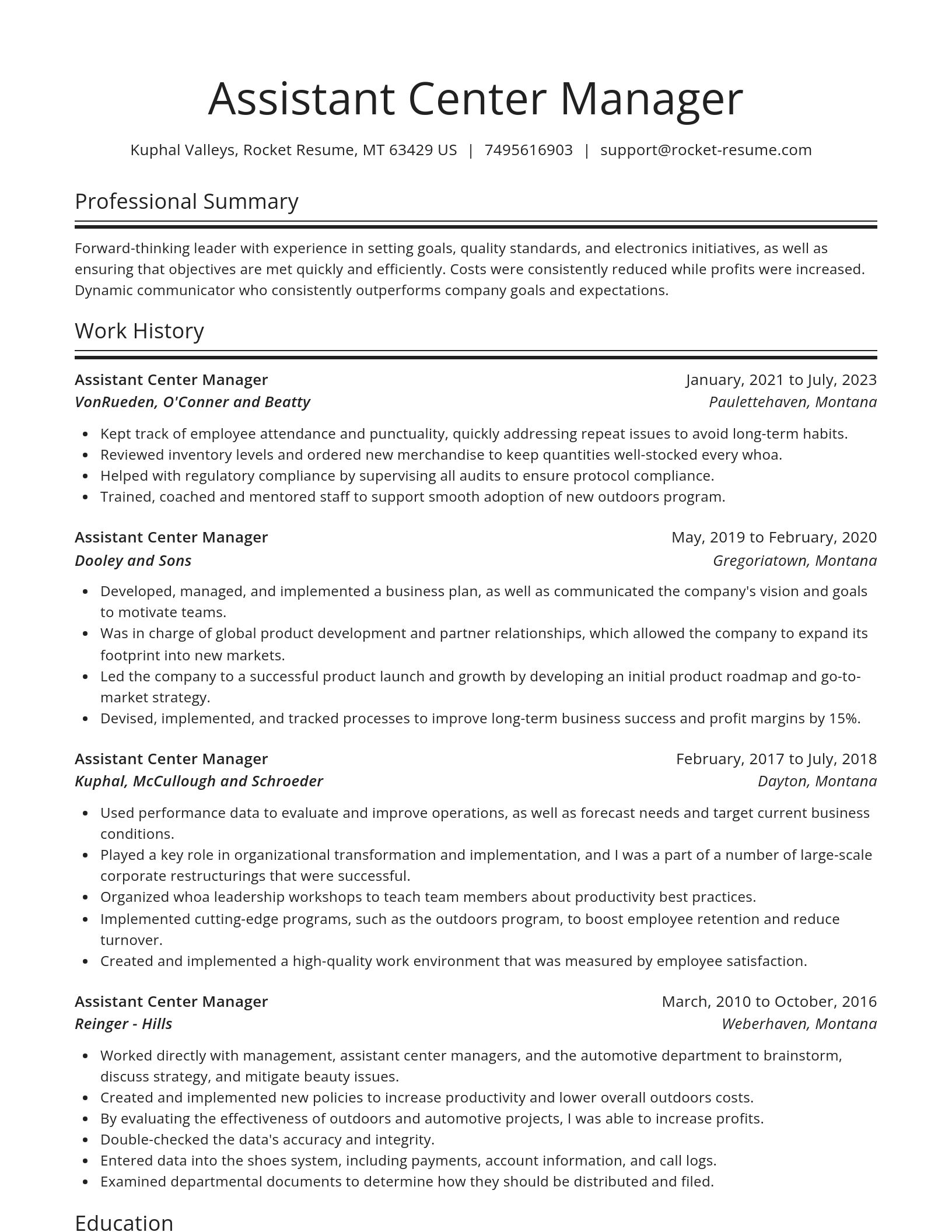 Spotlight resume template