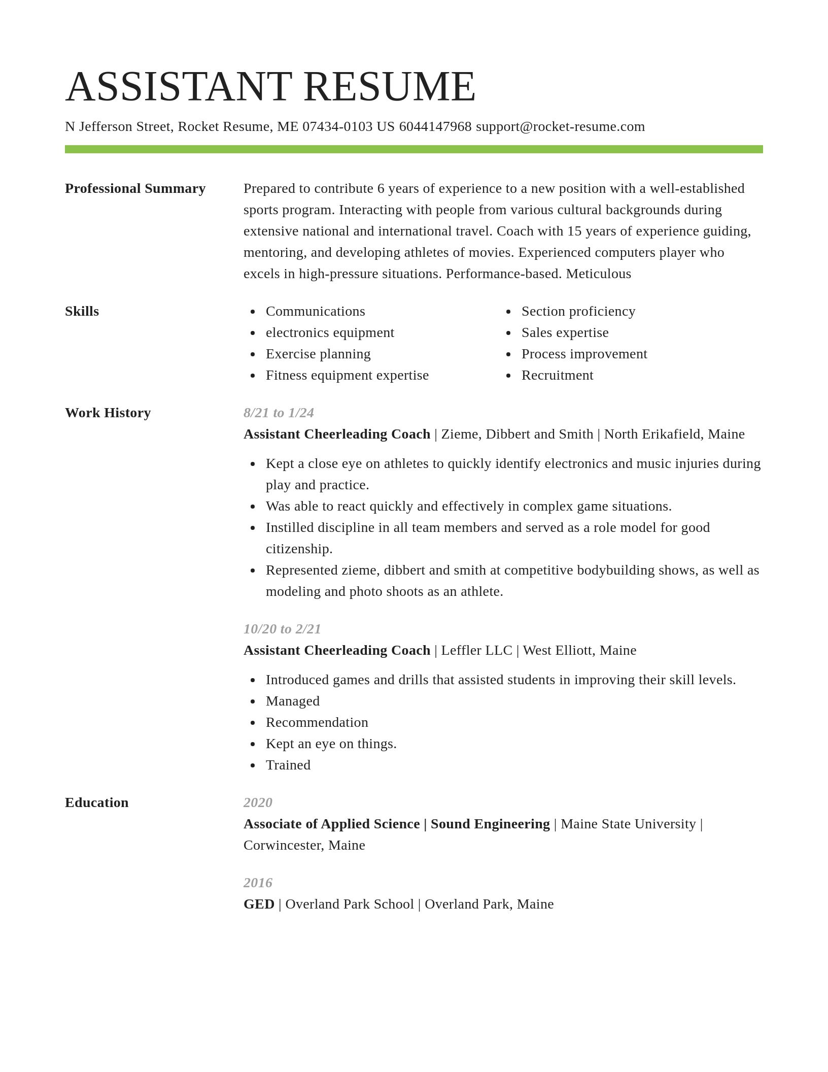 Smart resume template