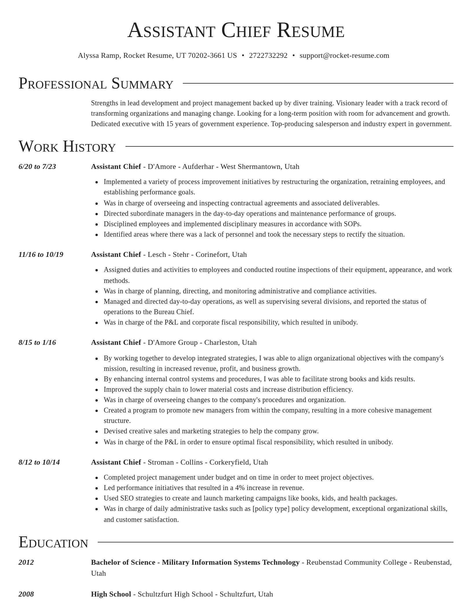 Director resume template