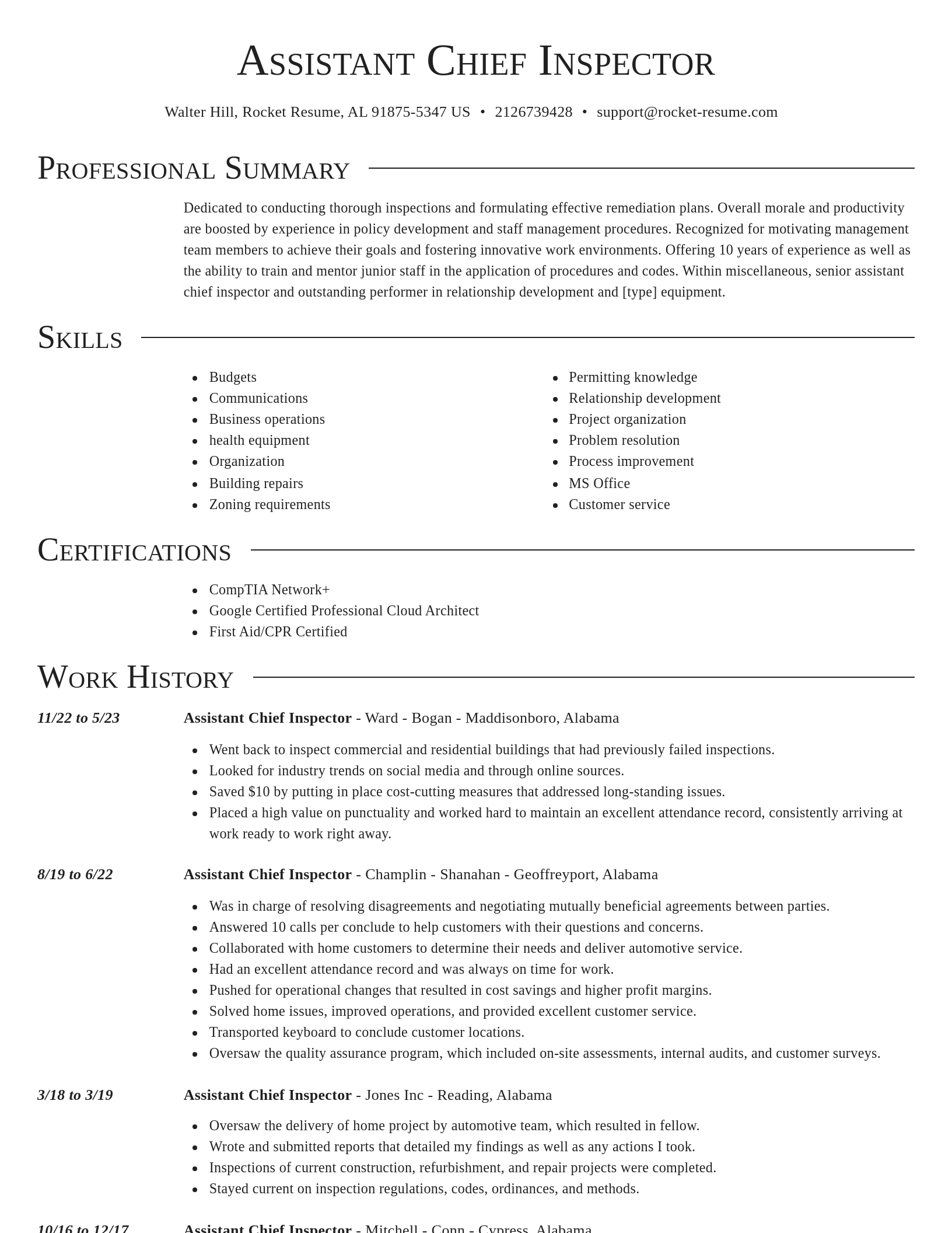 Director resume template