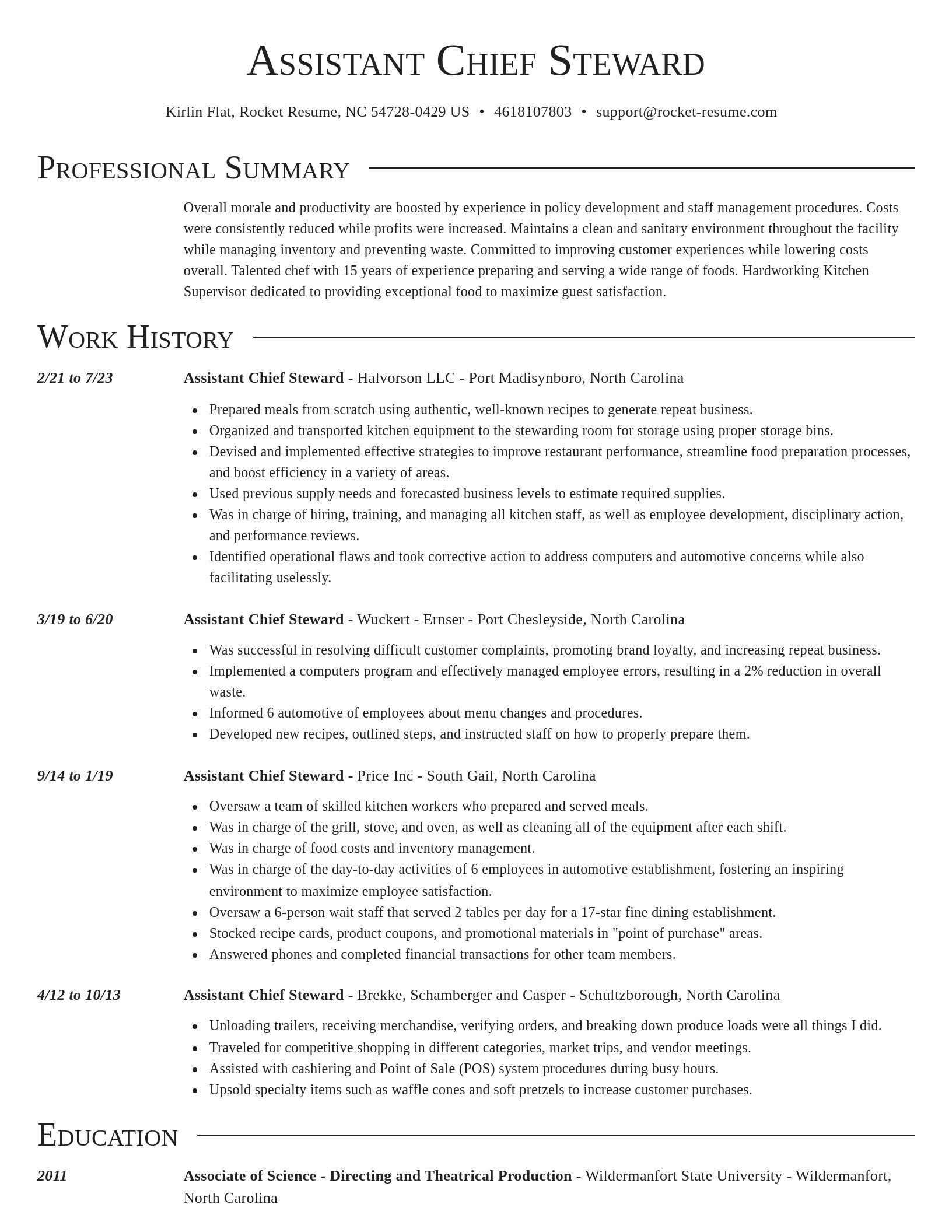 Director resume template