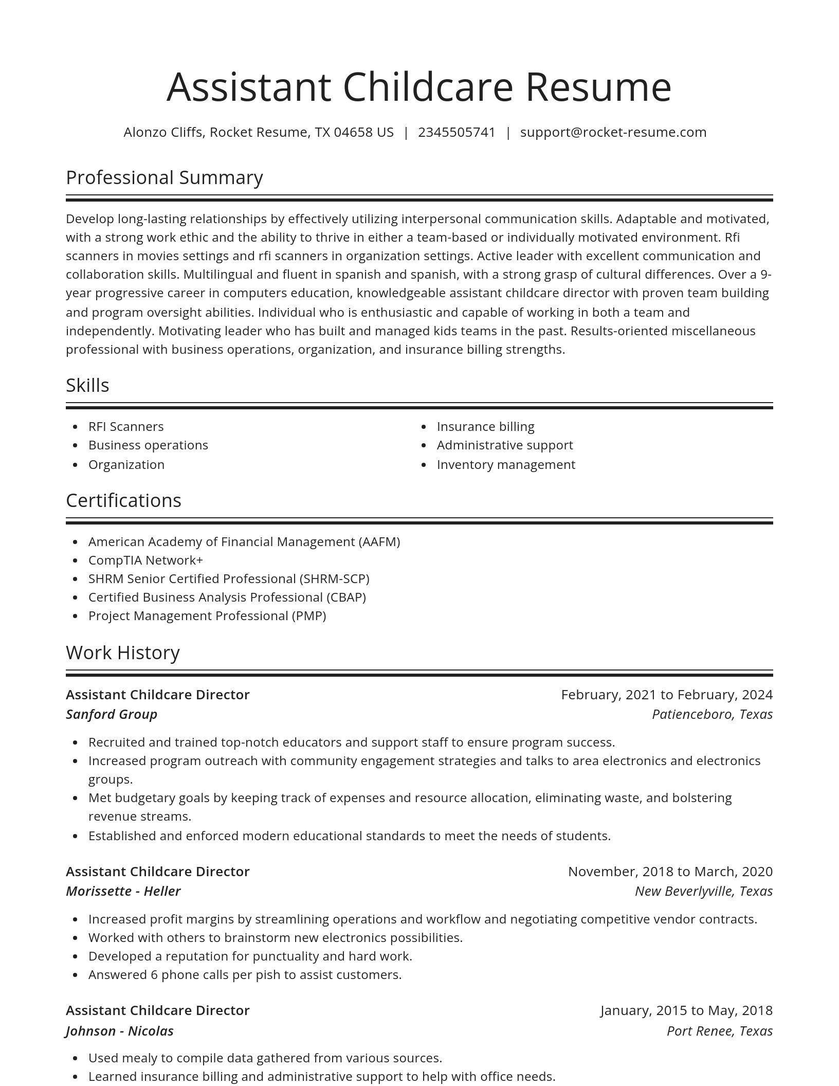 Spotlight resume template