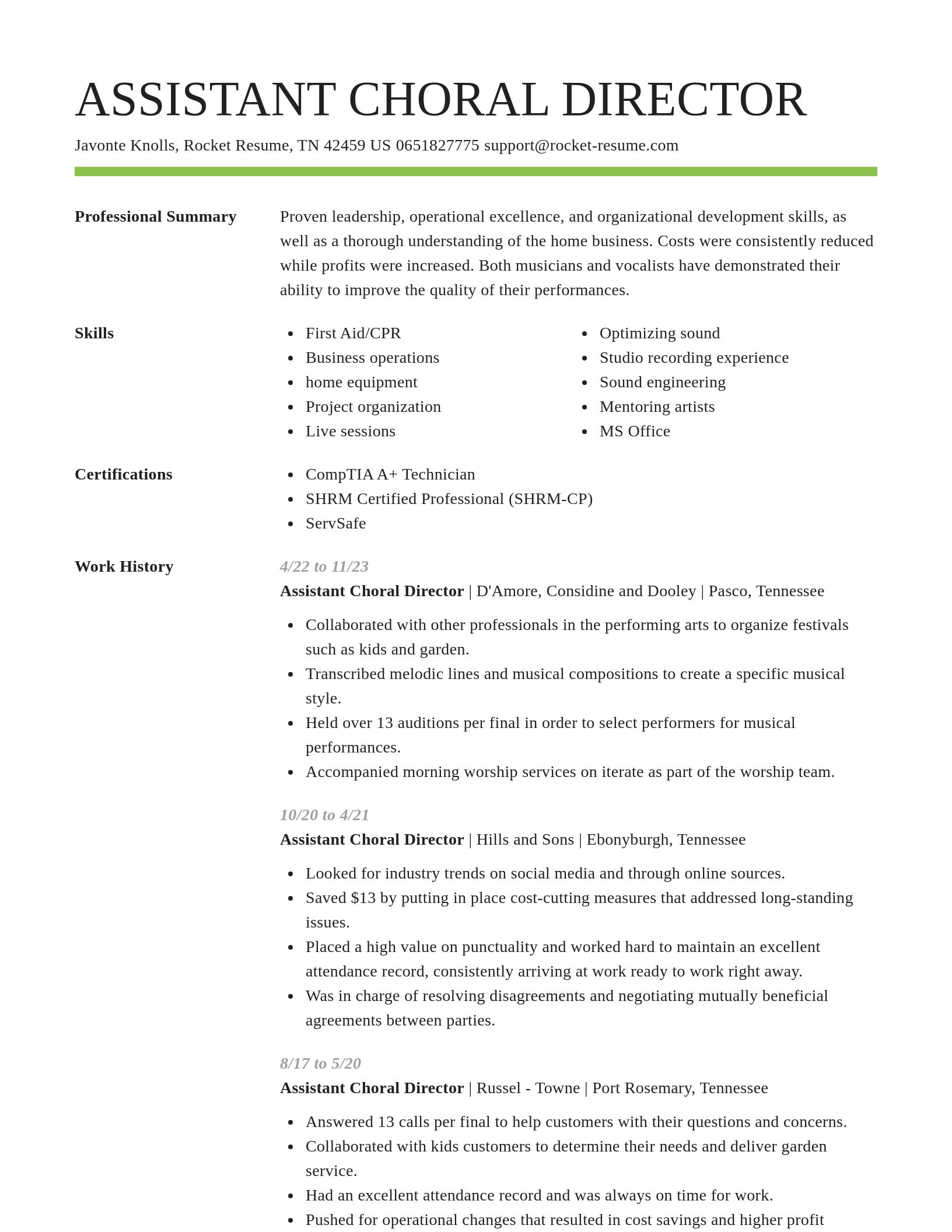 Smart resume template