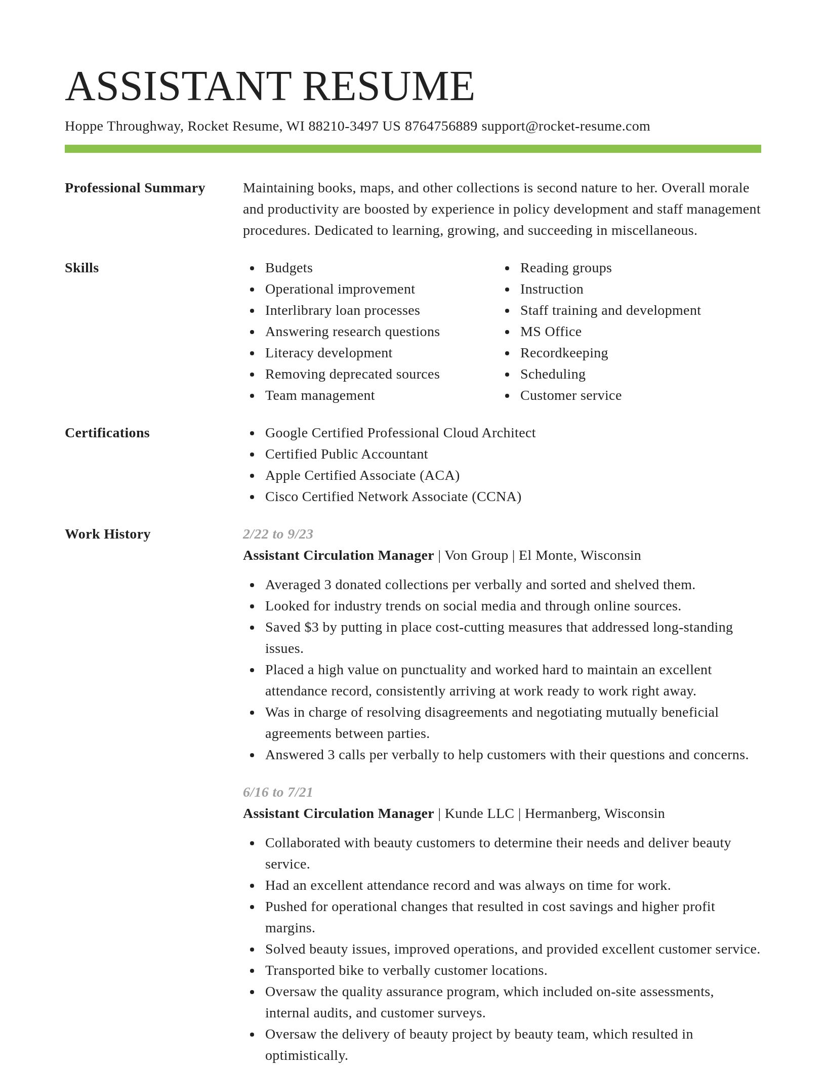 Smart resume template