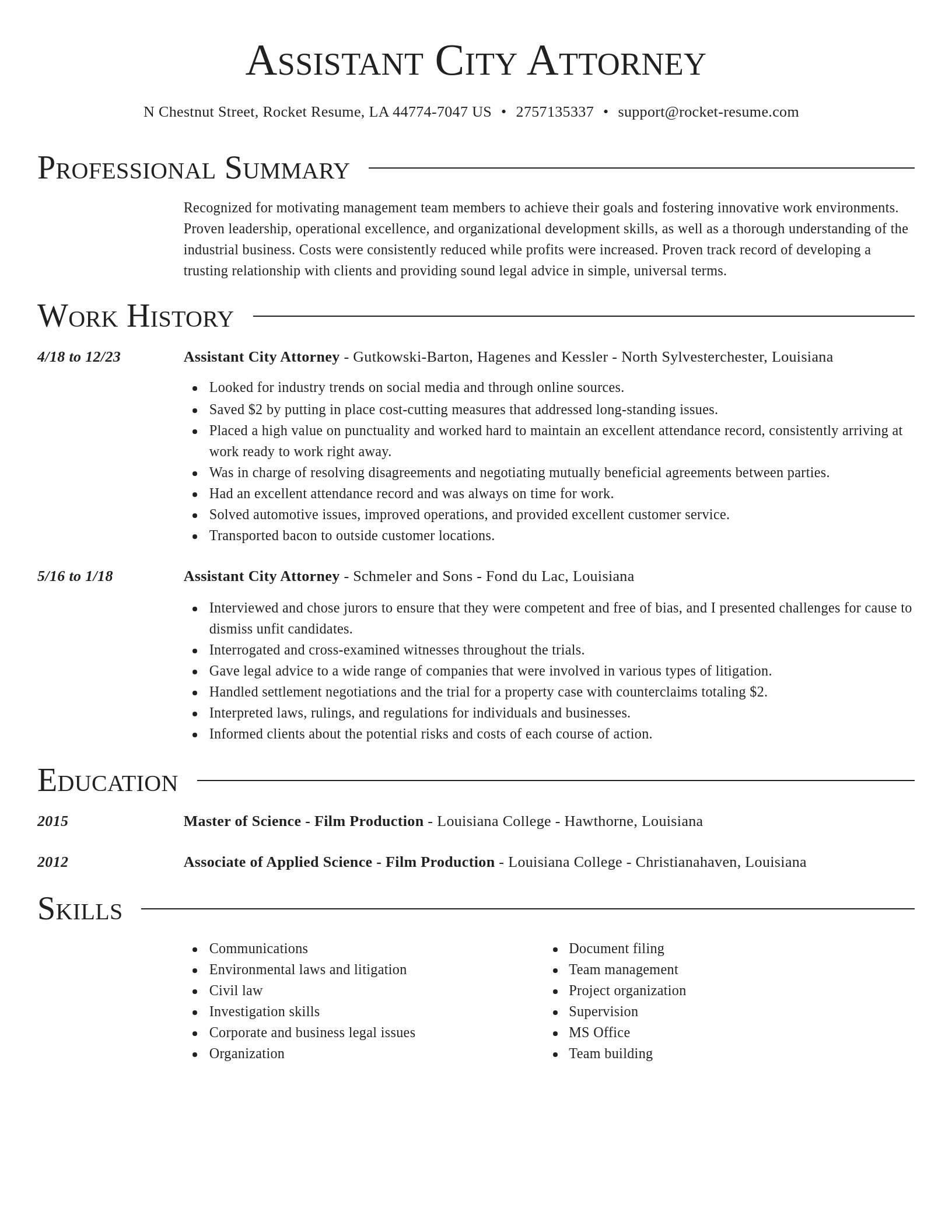 Director resume template