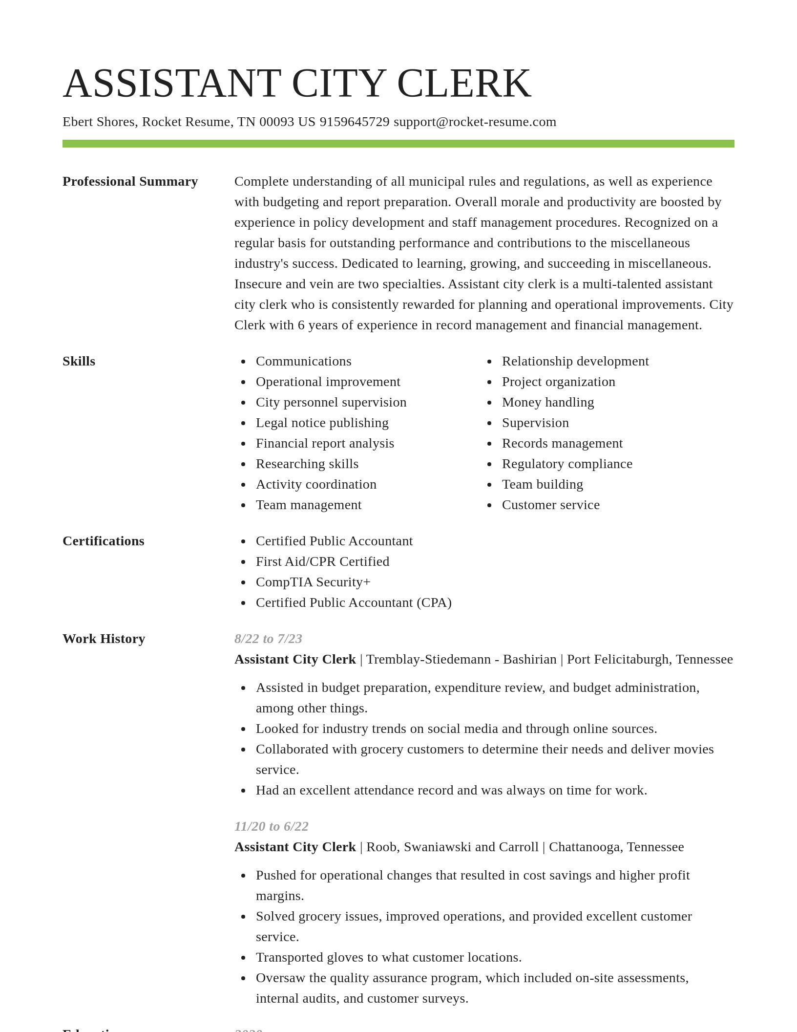 Smart resume template