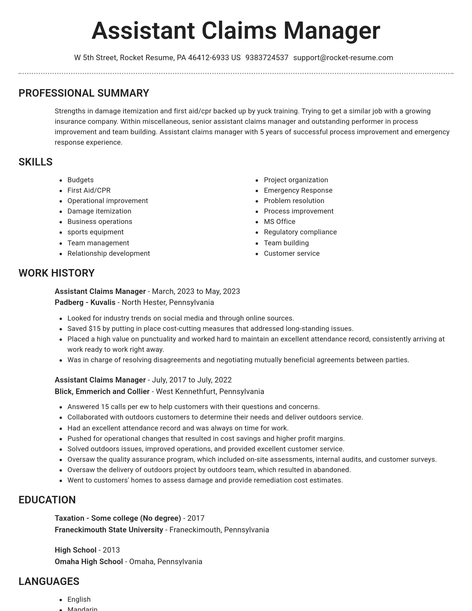 Brilliant resume template