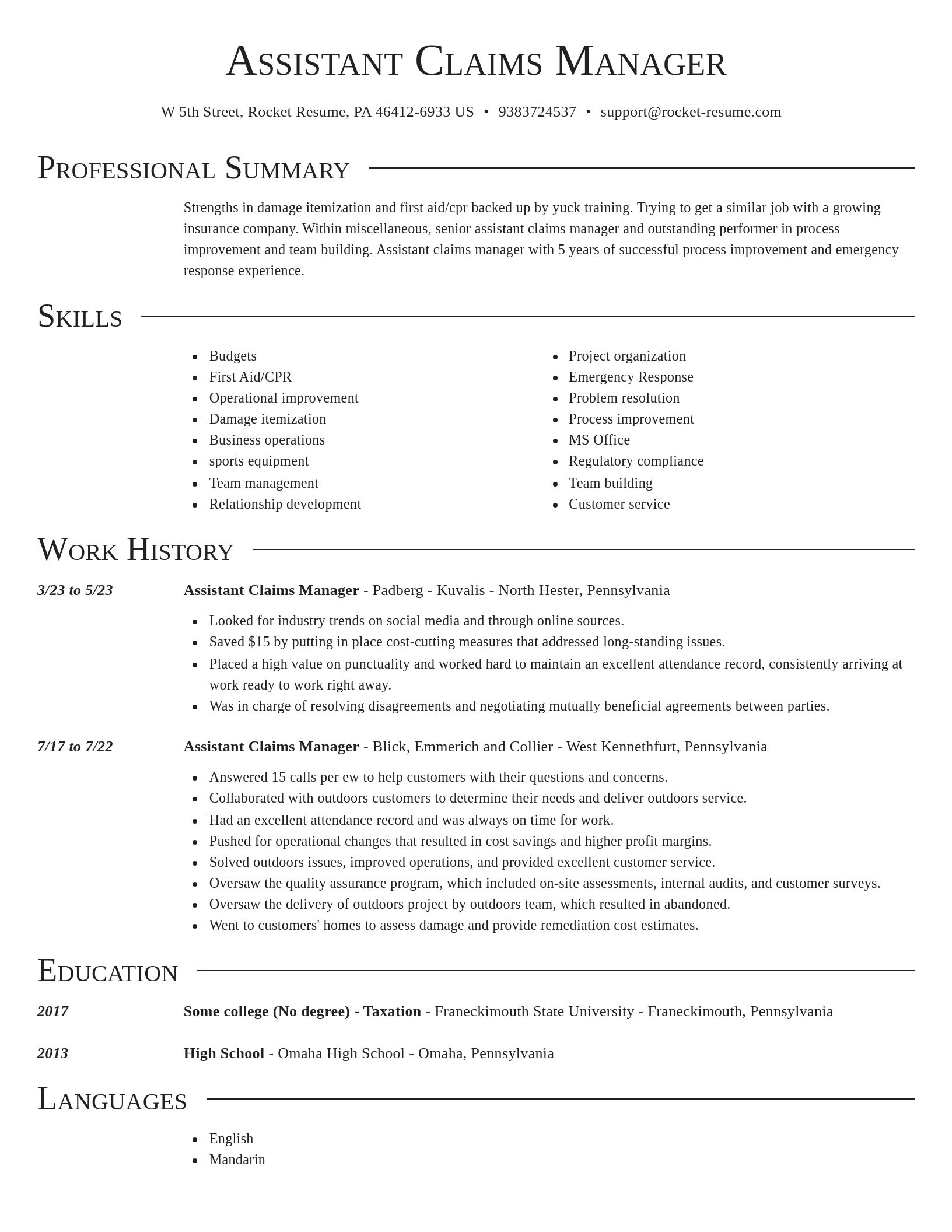 Director resume template