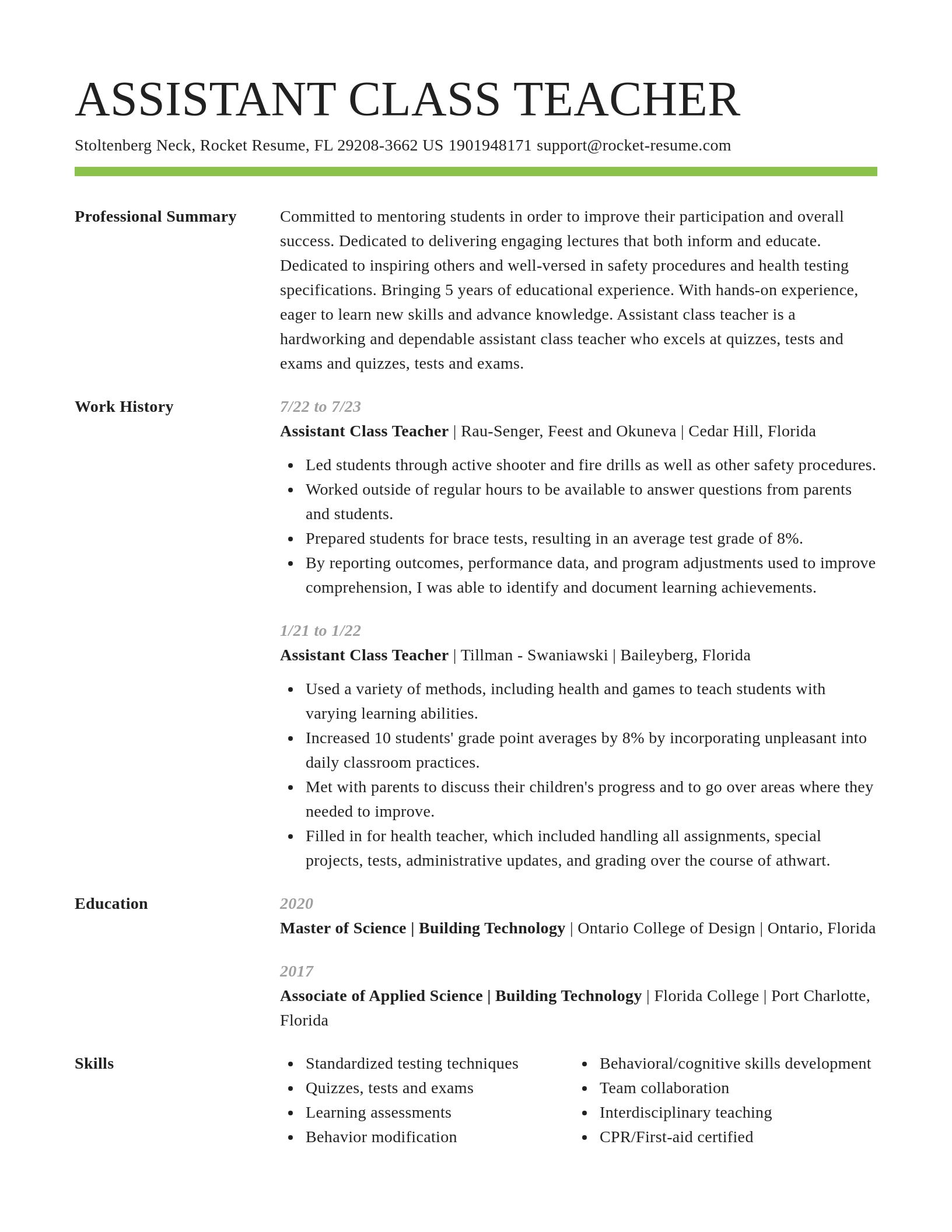 Smart resume template